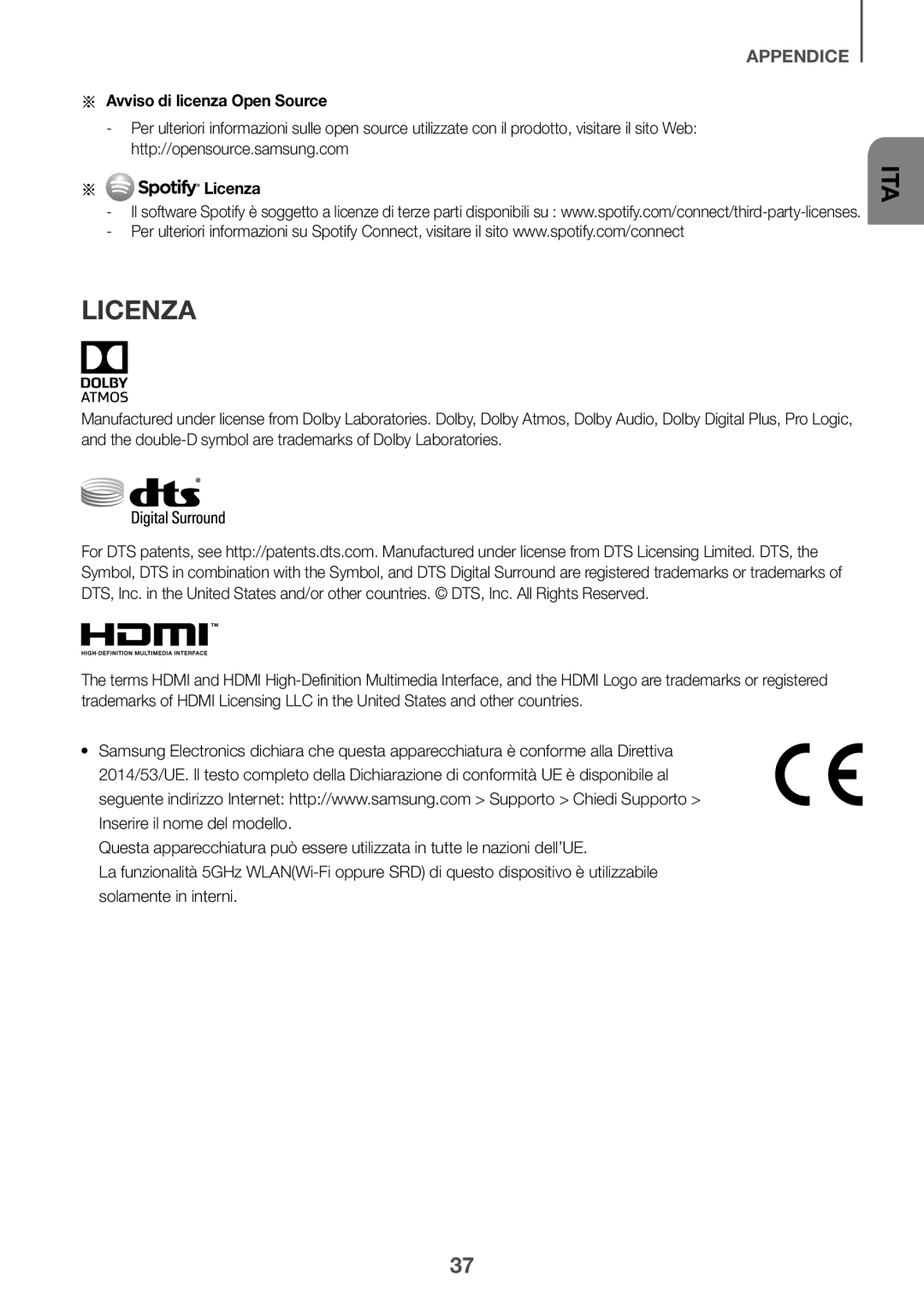 Samsung HW-K950/ZF, HW-K950/EN manual Licenza, Aa Avviso di licenza Open Source, Http//opensource.samsung.com 