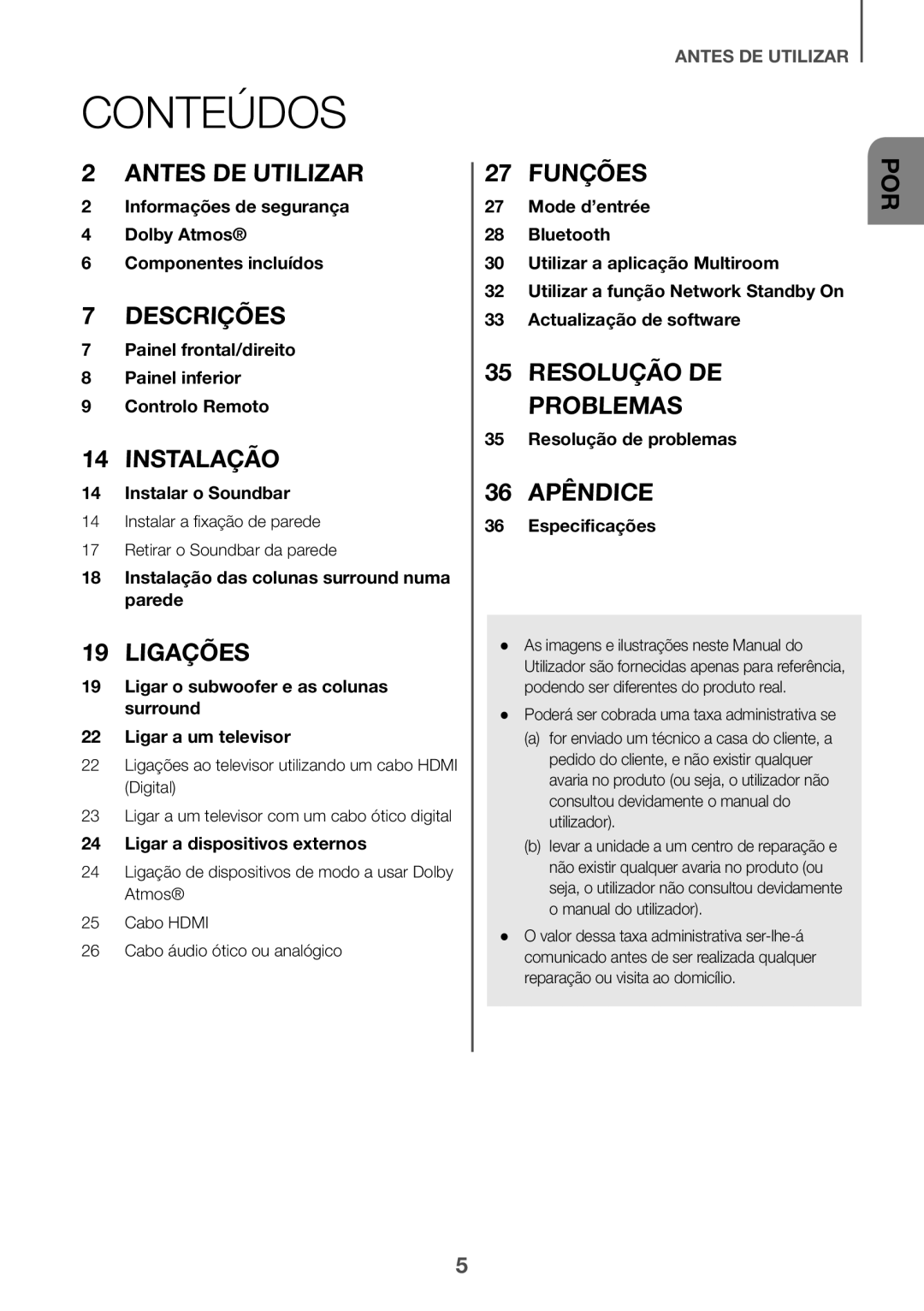 Samsung HW-K950/ZF, HW-K950/EN manual Conteúdos 