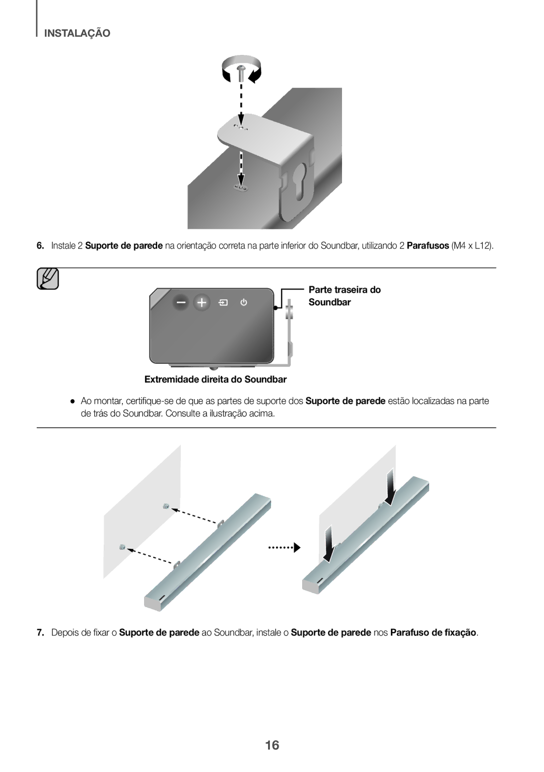 Samsung HW-K950/EN, HW-K950/ZF manual Parte traseira do Soundbar Extremidade direita do Soundbar 