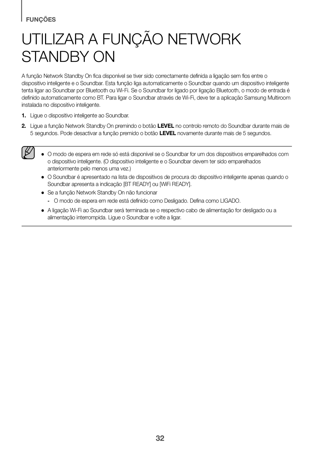 Samsung HW-K950/EN, HW-K950/ZF manual Utilizar a Função Network Standby on, Ligue o dispositivo inteligente ao Soundbar 