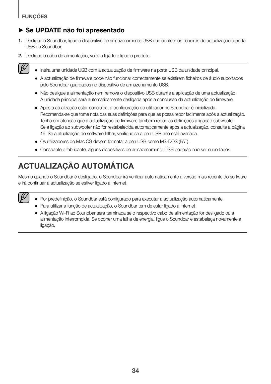 Samsung HW-K950/EN, HW-K950/ZF manual Actualização Automática, ++Se Update não foi apresentado 