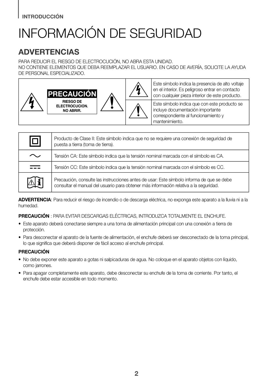 Samsung HW-K950/EN, HW-K950/ZF manual Información DE Seguridad, Advertencias, Incluye documentación importante 