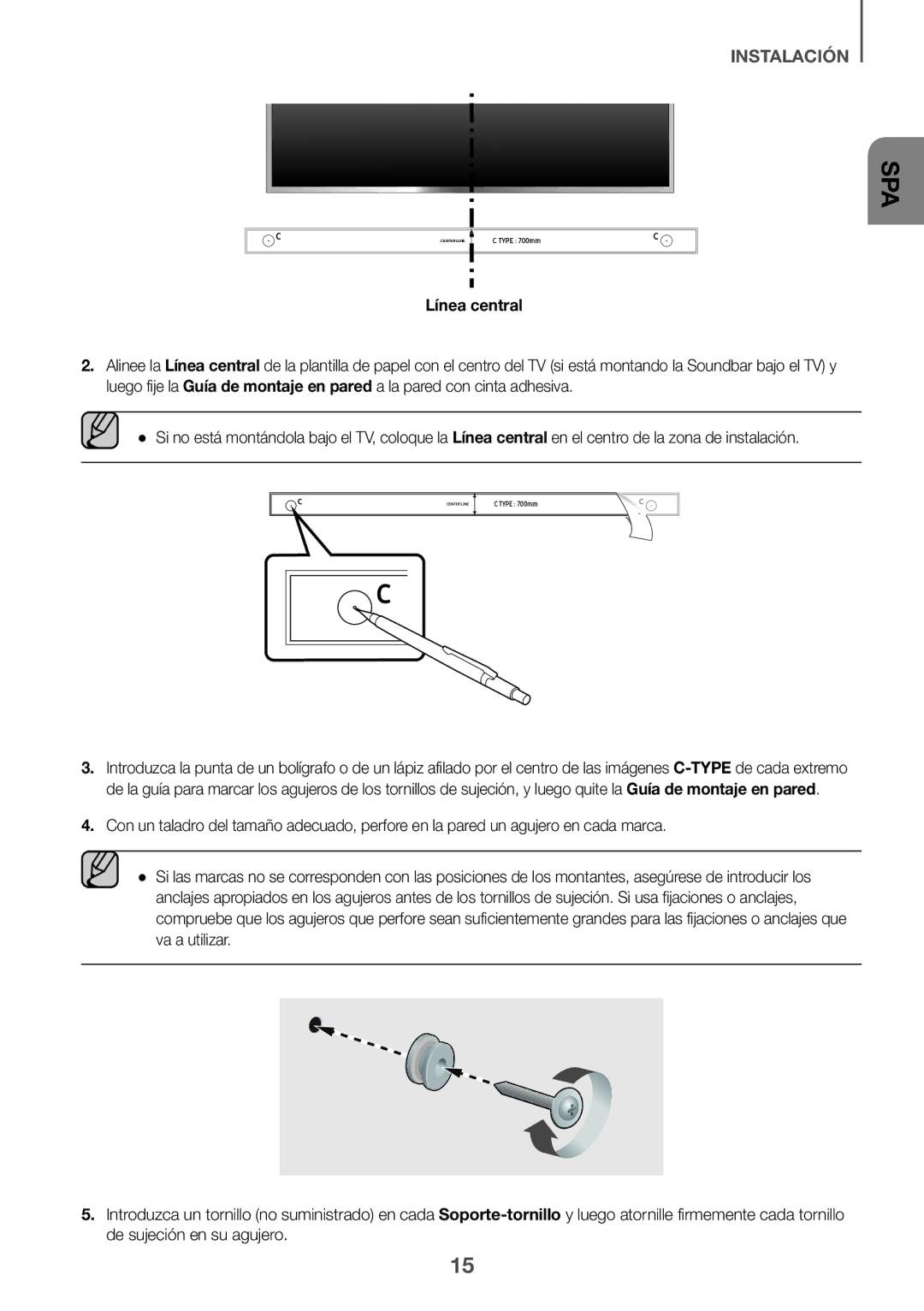 Samsung HW-K950/ZF, HW-K950/EN manual Línea central 