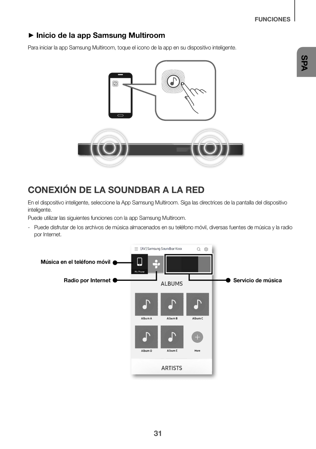 Samsung HW-K950/ZF, HW-K950/EN manual Conexión DE LA Soundbar a LA RED, ++Inicio de la app Samsung Multiroom 