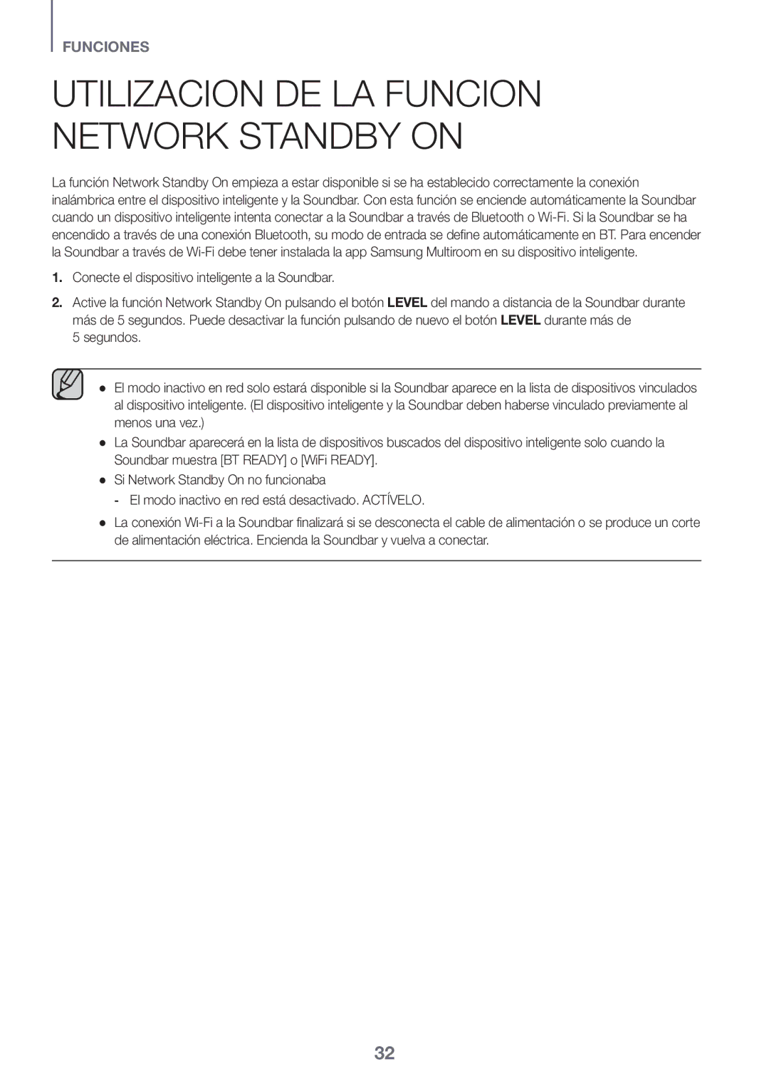 Samsung HW-K950/EN manual Utilizacion DE LA Funcion Network Standby on, Conecte el dispositivo inteligente a la Soundbar 