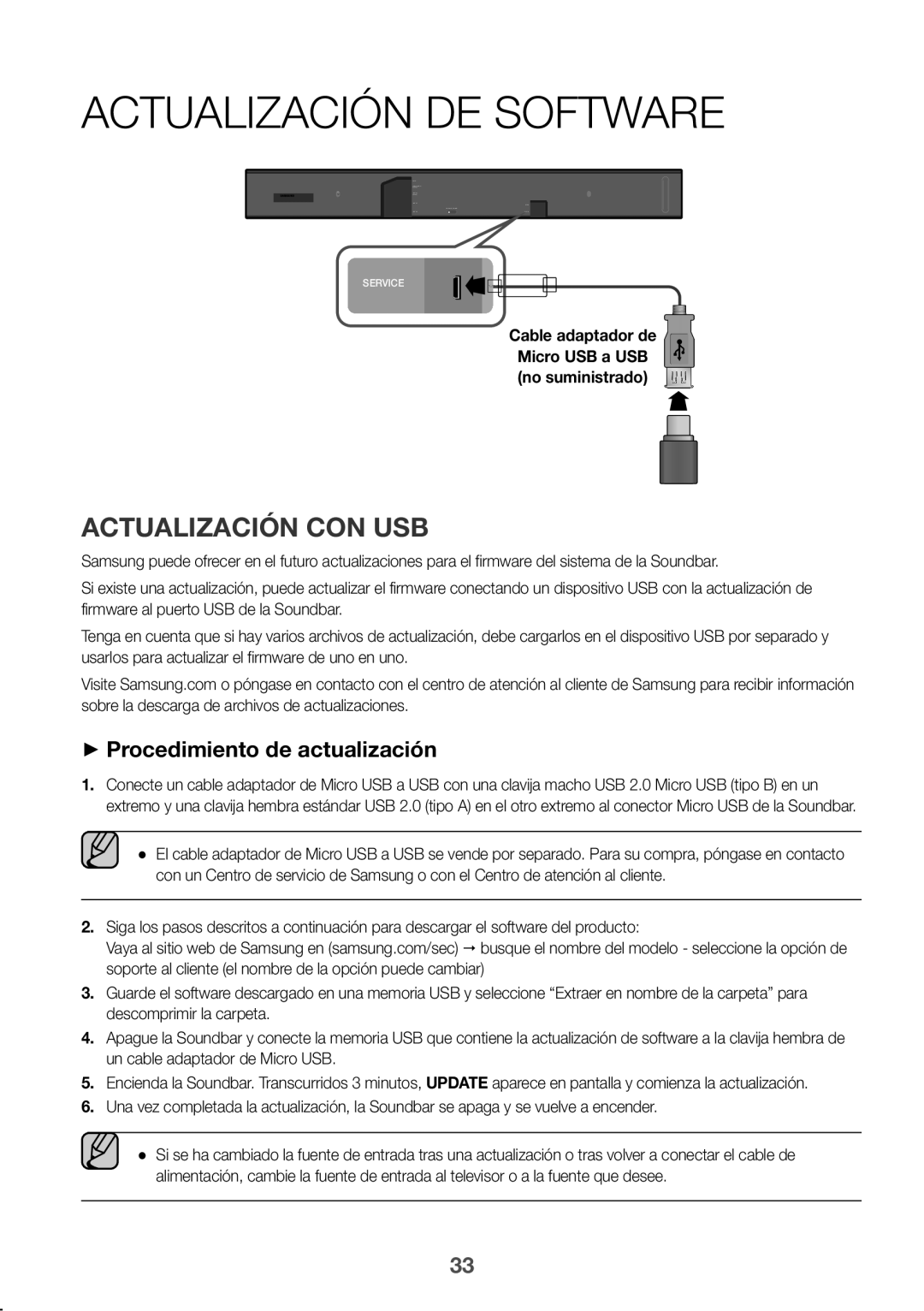 Samsung HW-K950/ZF, HW-K950/EN manual Actualización DE Software, Actualización CON USB, ++Procedimiento de actualización 