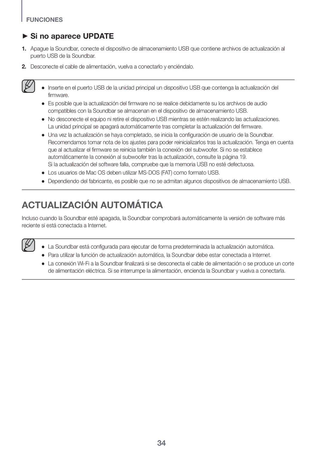 Samsung HW-K950/EN, HW-K950/ZF manual Actualización Automática, ++Si no aparece Update 