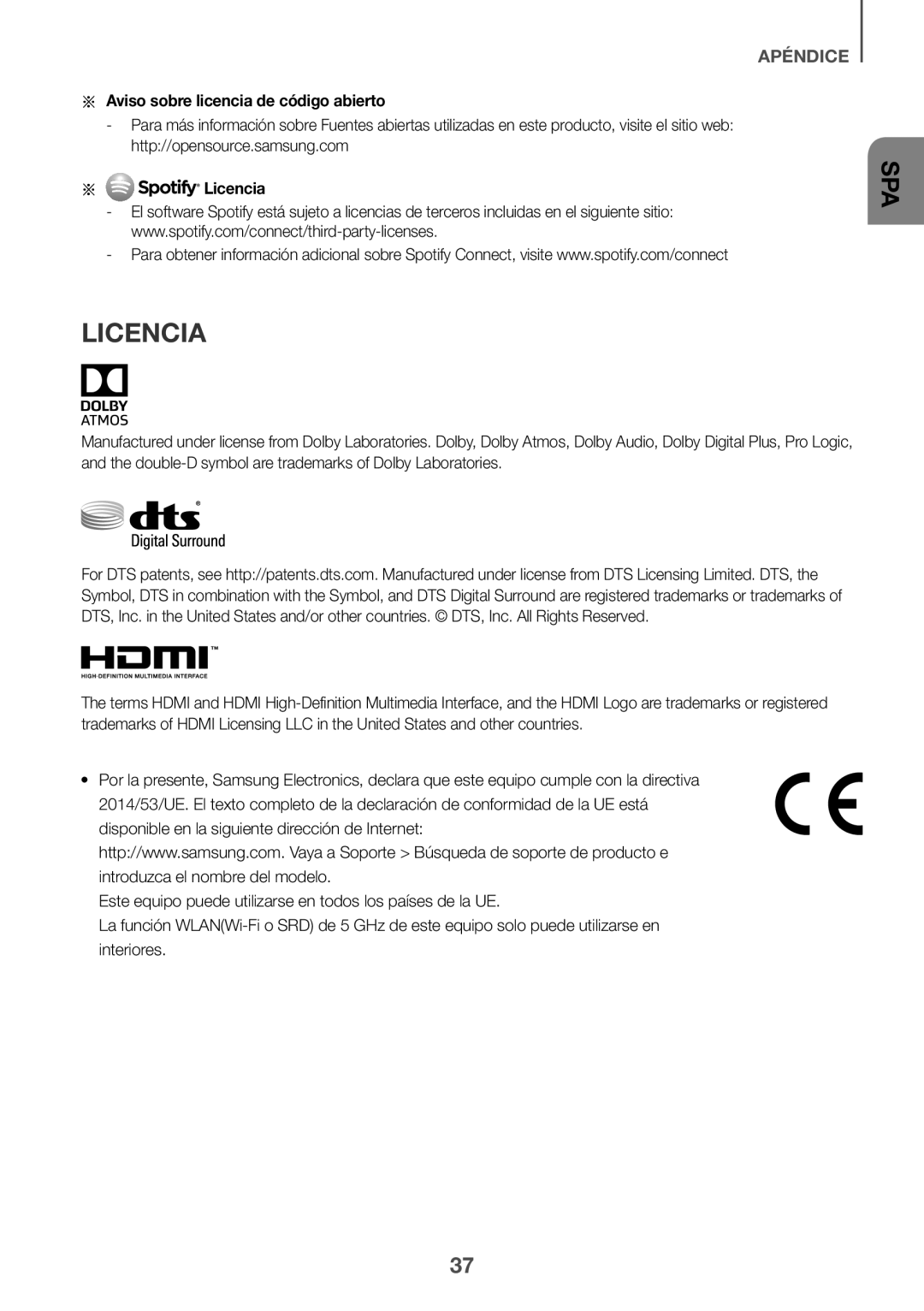 Samsung HW-K950/ZF, HW-K950/EN manual Licencia, Aa Aviso sobre licencia de código abierto 