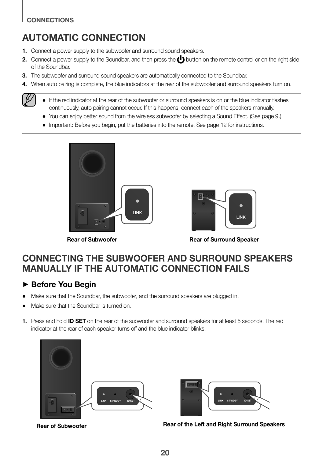 Samsung HW-K950/EN, HW-K950/ZF manual Automatic Connection, ++Before You Begin, Rear of Subwoofer 