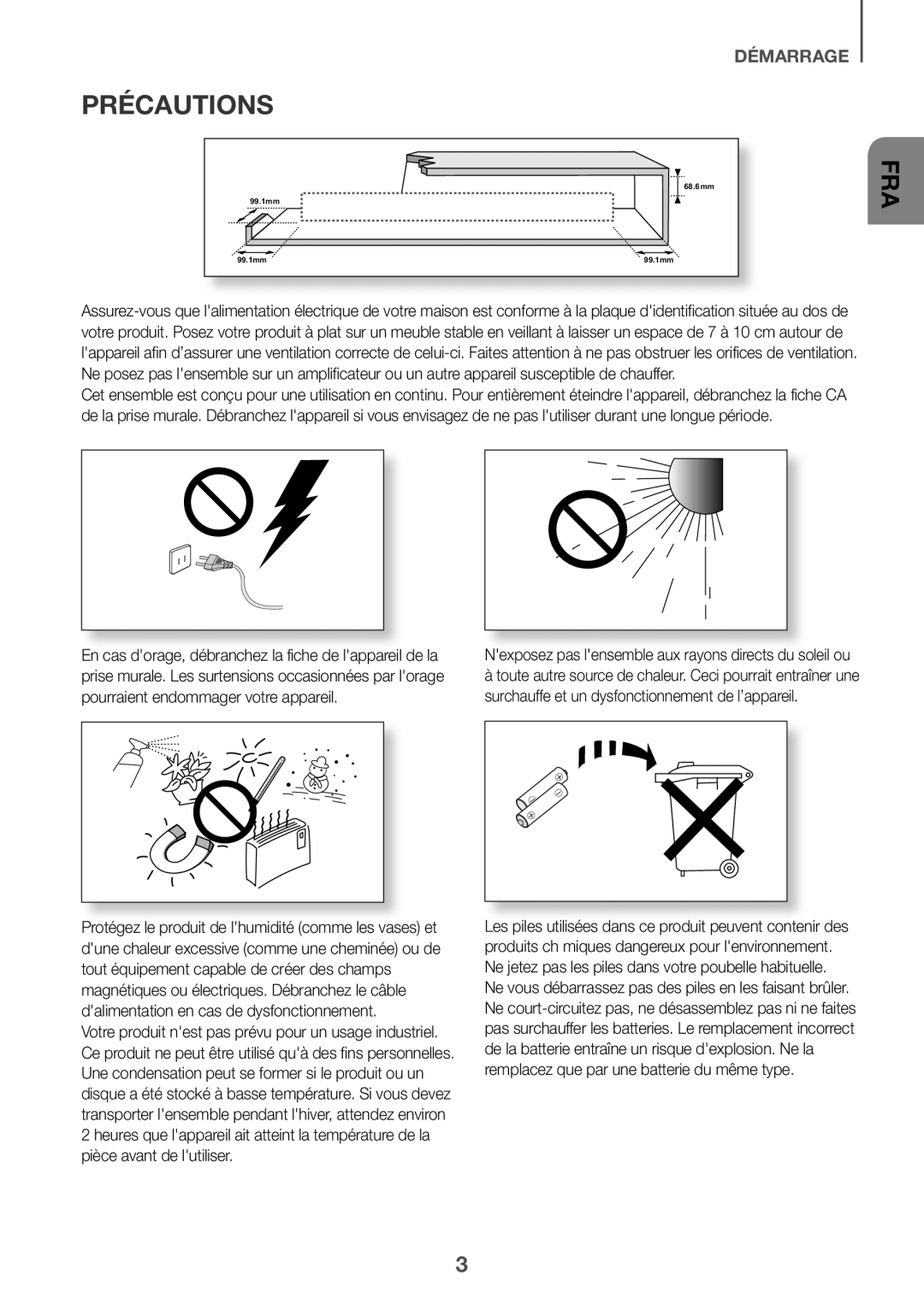 Samsung HW-K950/ZF, HW-K950/EN manual Précautions, Fra 