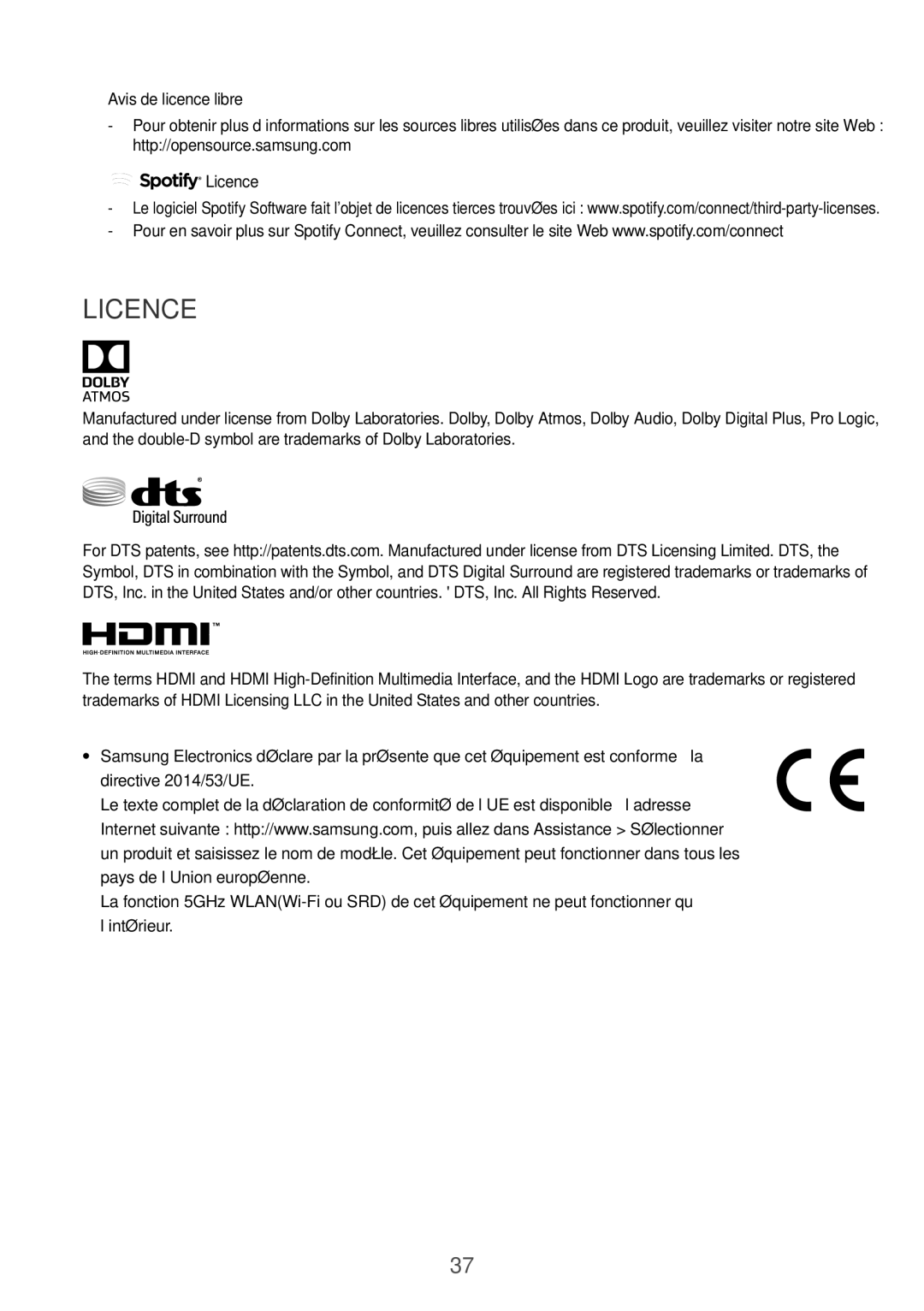 Samsung HW-K950/ZF, HW-K950/EN manual Licence, Aa Avis de licence libre 