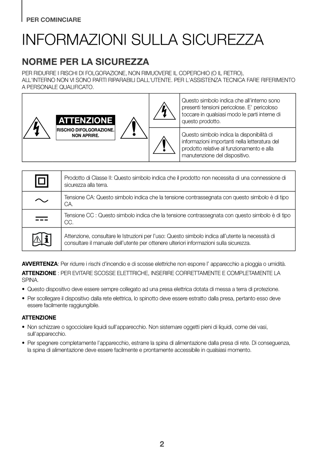 Samsung HW-K950/EN, HW-K950/ZF manual Informazioni Sulla Sicurezza, Norme PER LA Sicurezza 