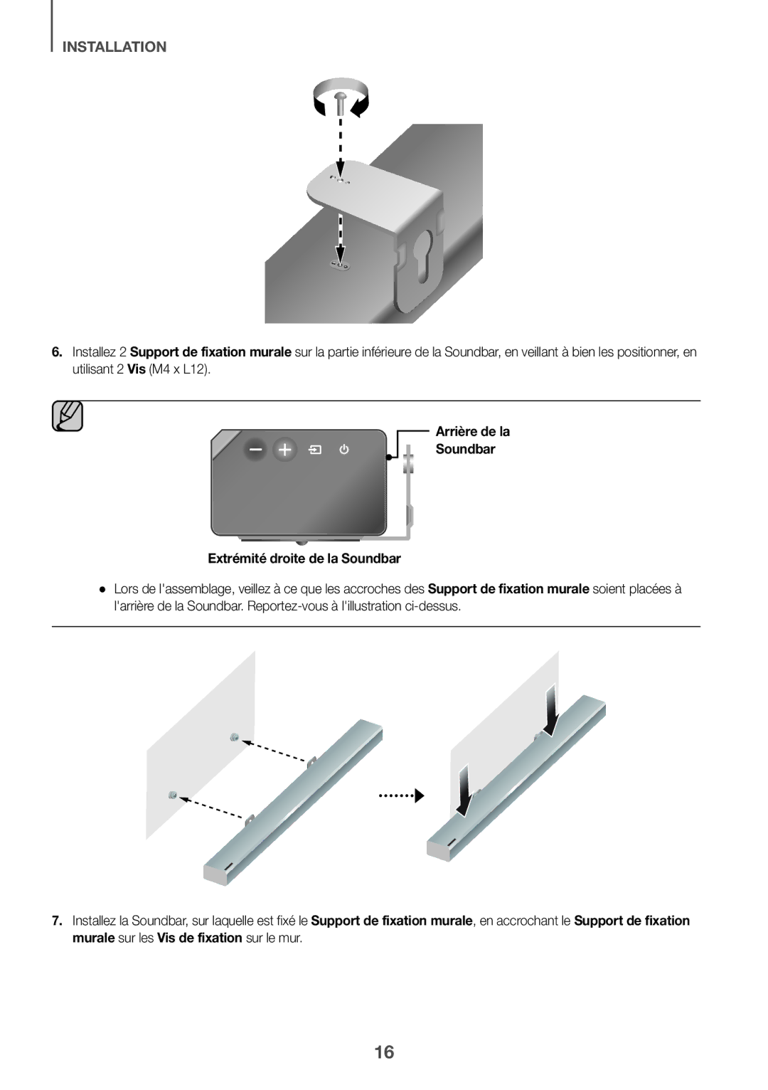 Samsung HW-K950/EN, HW-K950/ZF manual Arrière de la Soundbar Extrémité droite de la Soundbar 