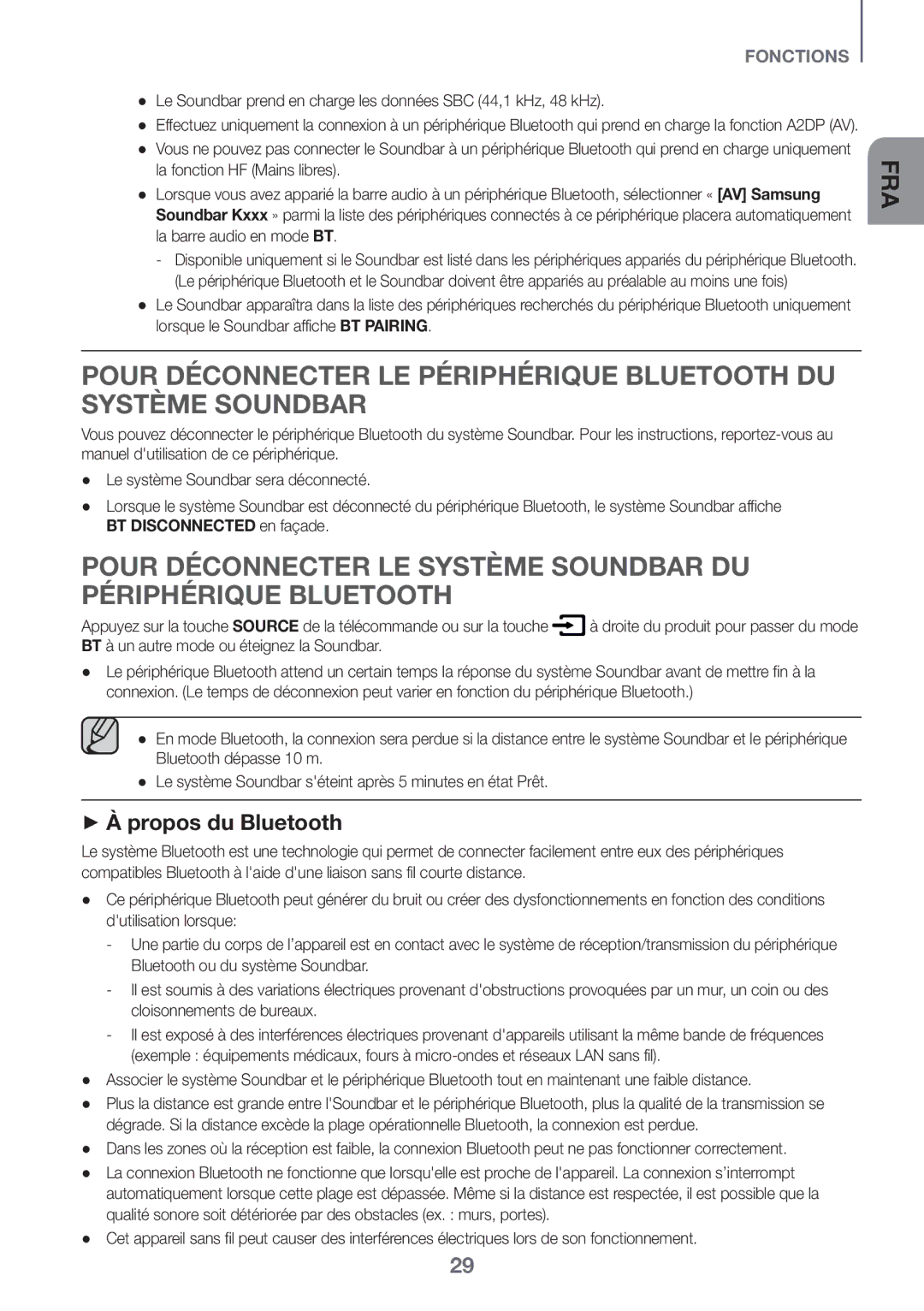 Samsung HW-K950/ZF, HW-K950/EN manual ++À propos du Bluetooth, BT à un autre mode ou éteignez la Soundbar 