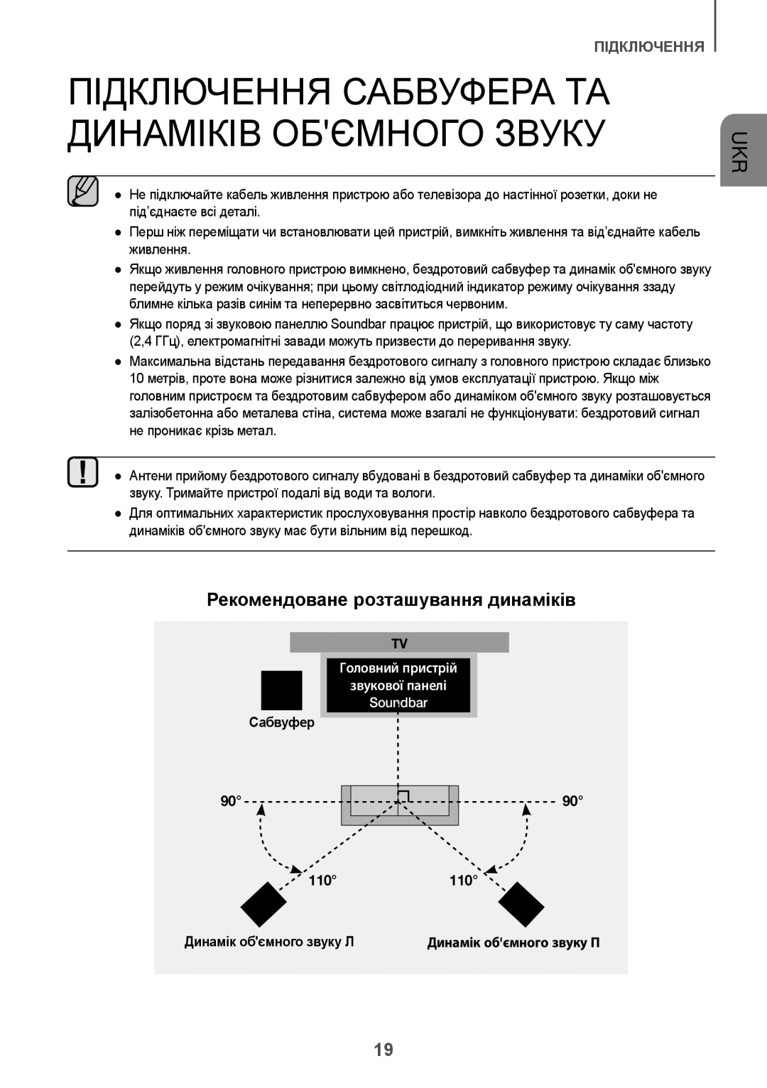 Samsung HW-K950/RU manual Рекомендоване розташування динаміків, Динамік обємного звуку П 