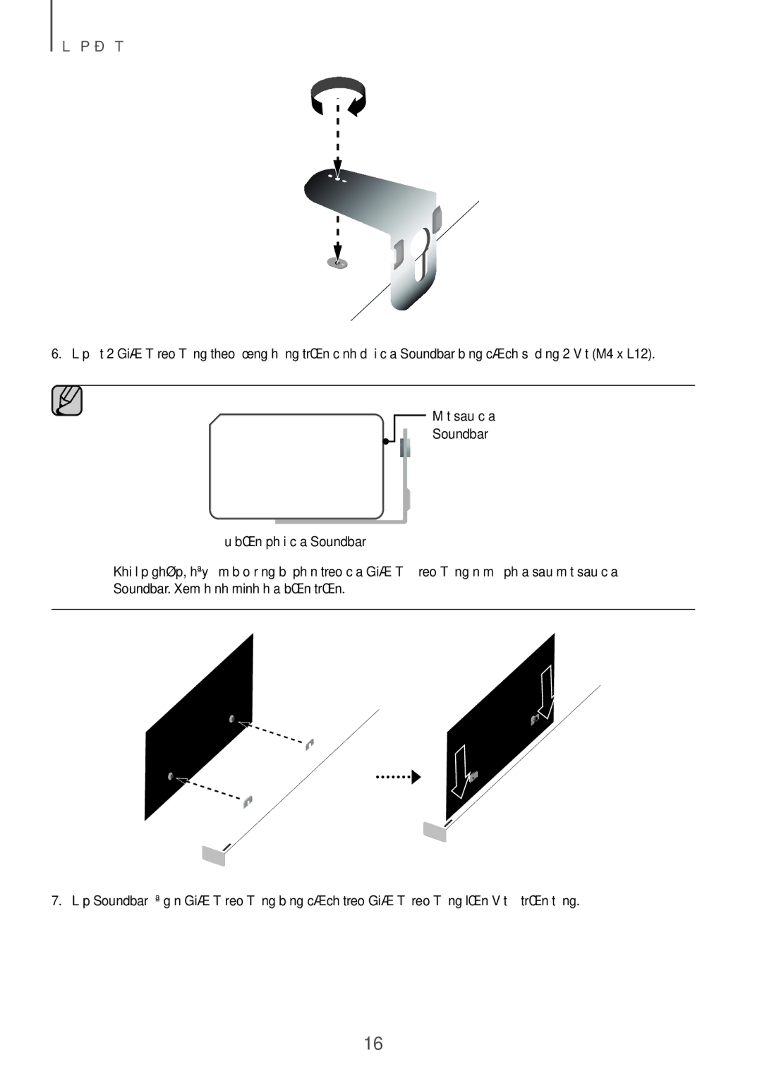 Samsung HW-K950/XV manual Mặ̣t sau của Soundbar Đầu bên phải của Soundbar 