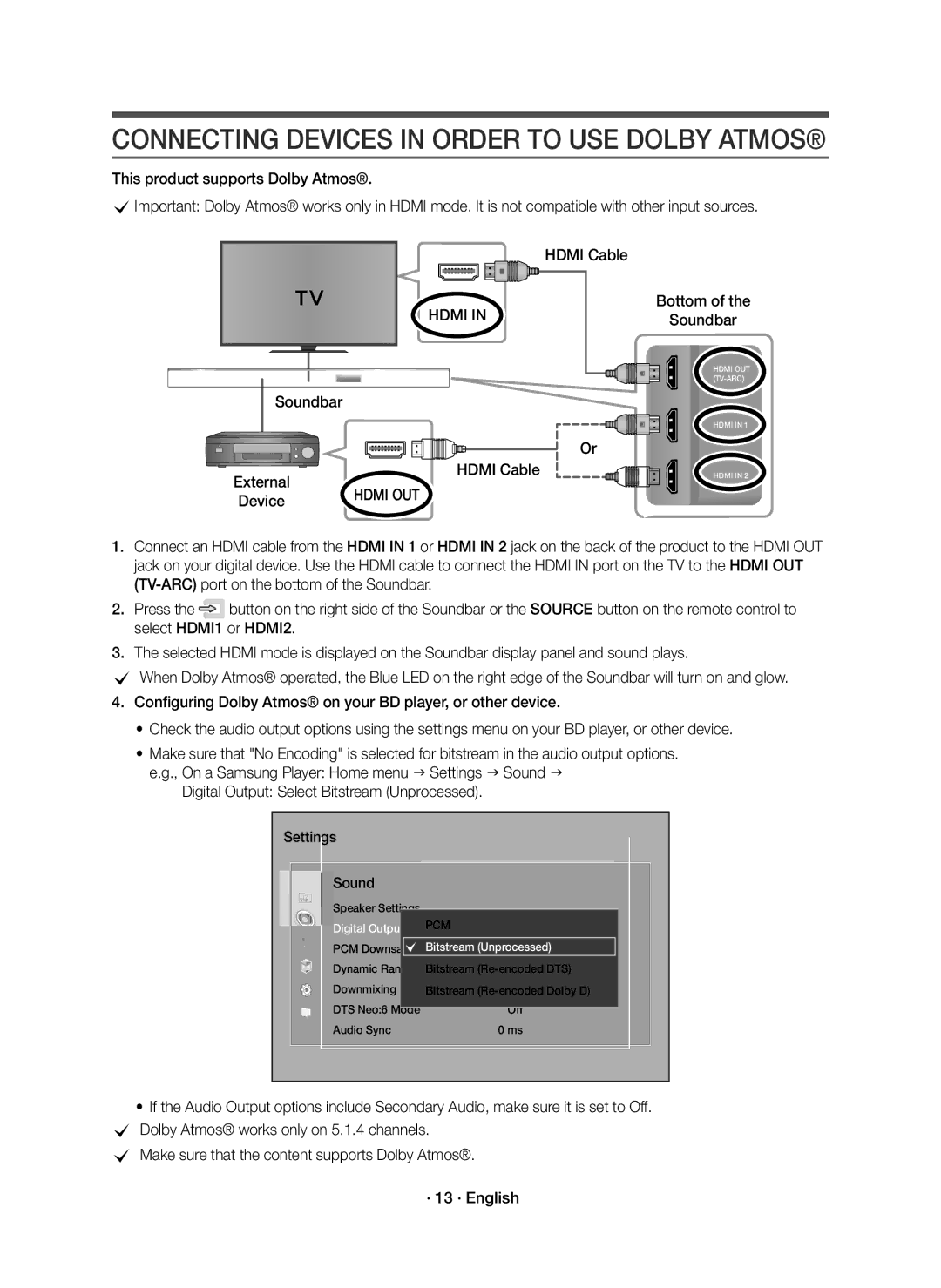 Samsung HW-K960/XE manual Hdmi, Bottom Soundbar 