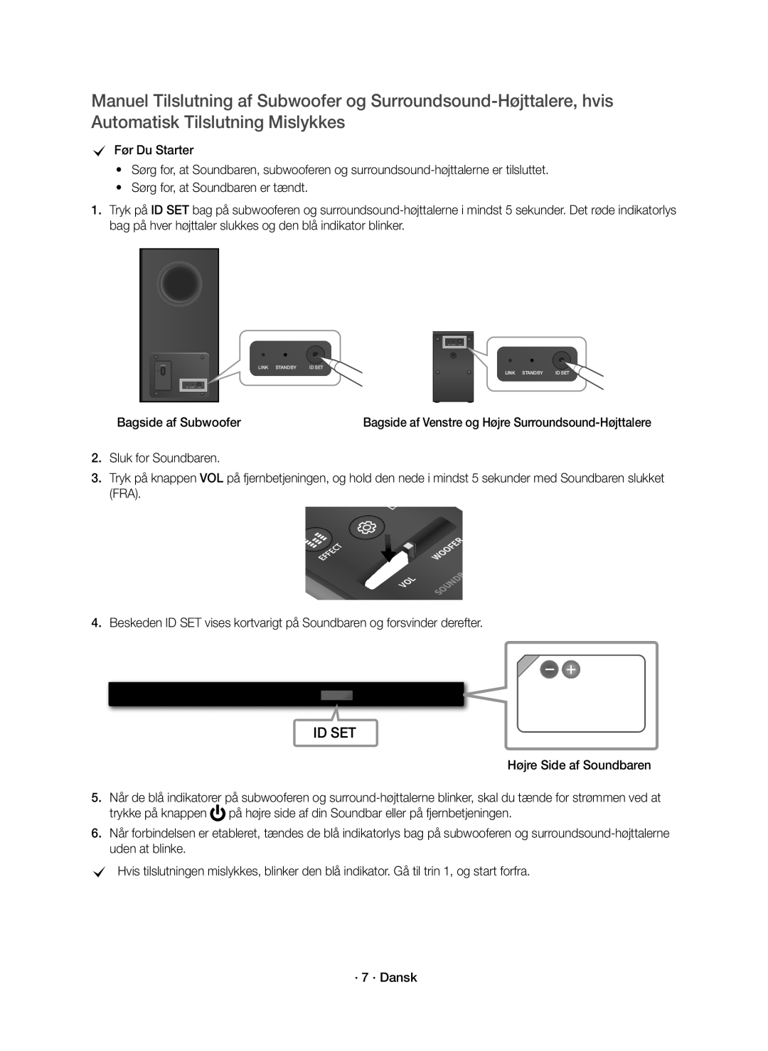 Samsung HW-K960/XE manual Bagside af Subwoofer 