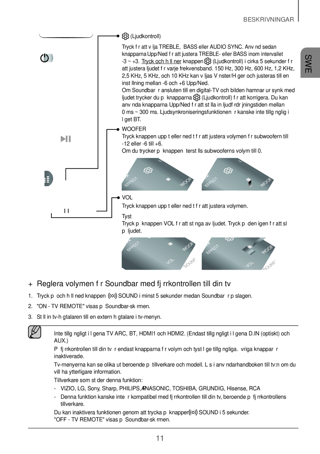 Samsung HW-K960/XE manual Ljudkontroll, Tyst, Aux 