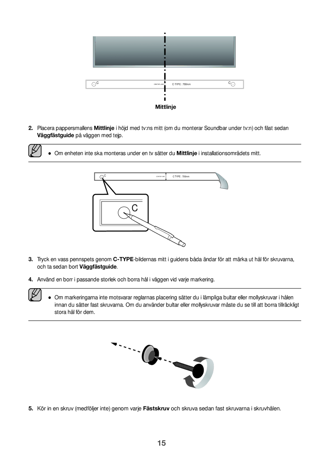 Samsung HW-K960/XE manual Mittlinje 