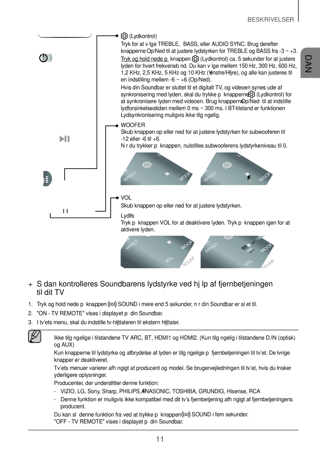 Samsung HW-K960/XE manual Lydkontrol, Lydløs 