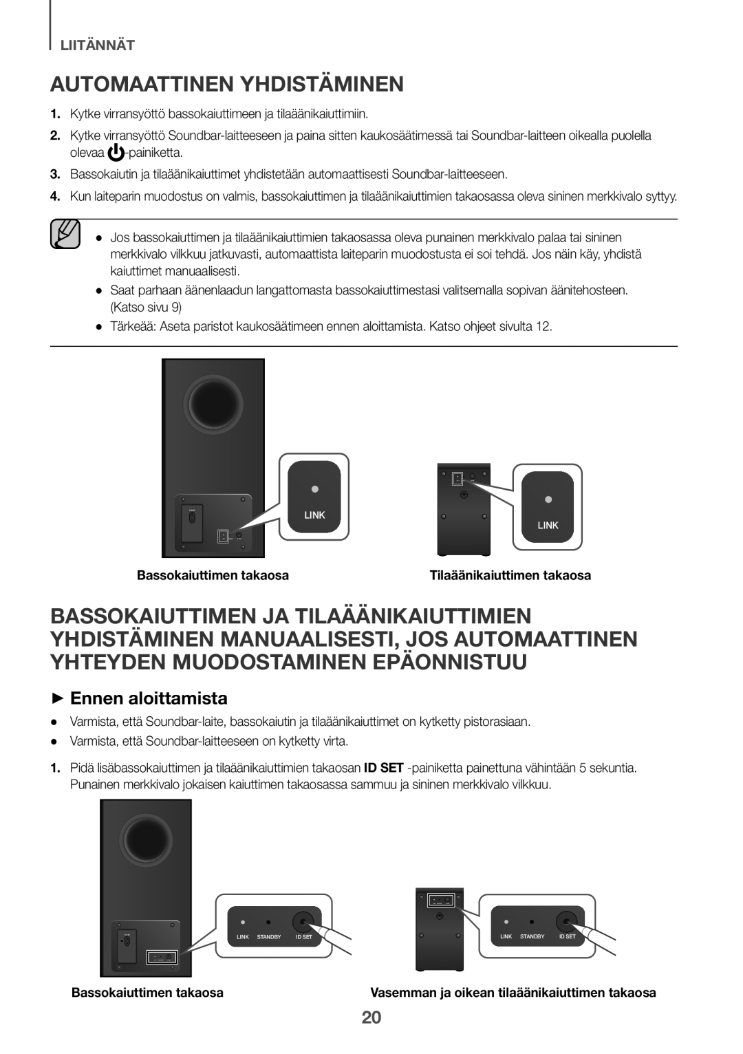 Samsung HW-K960/XE manual Automaattinen yhdistäminen, ++Ennen aloittamista 