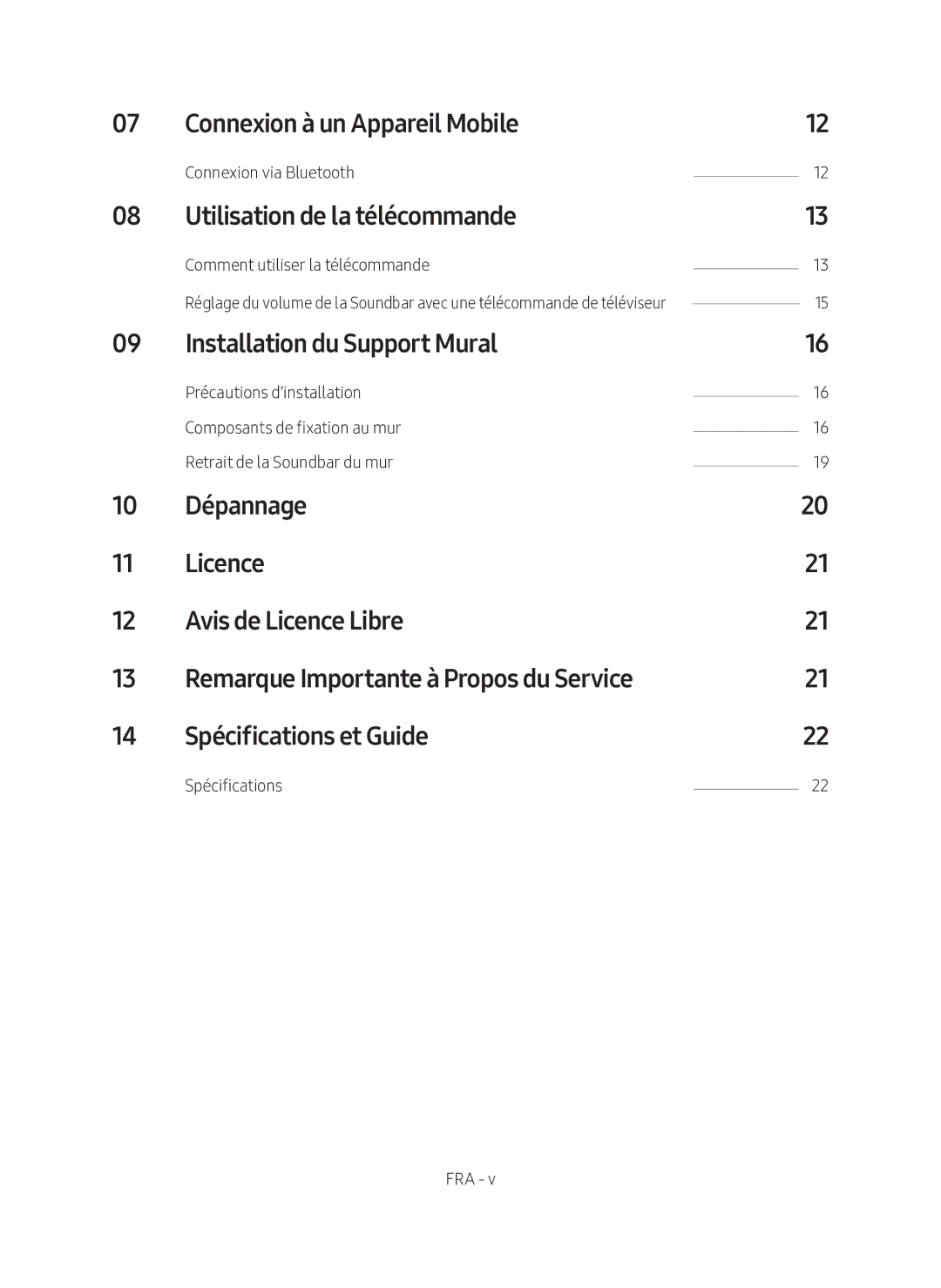 Samsung HW-M360/ZG manual Connexion à un Appareil Mobile, Utilisation de la télécommande, Installation du Support Mural 