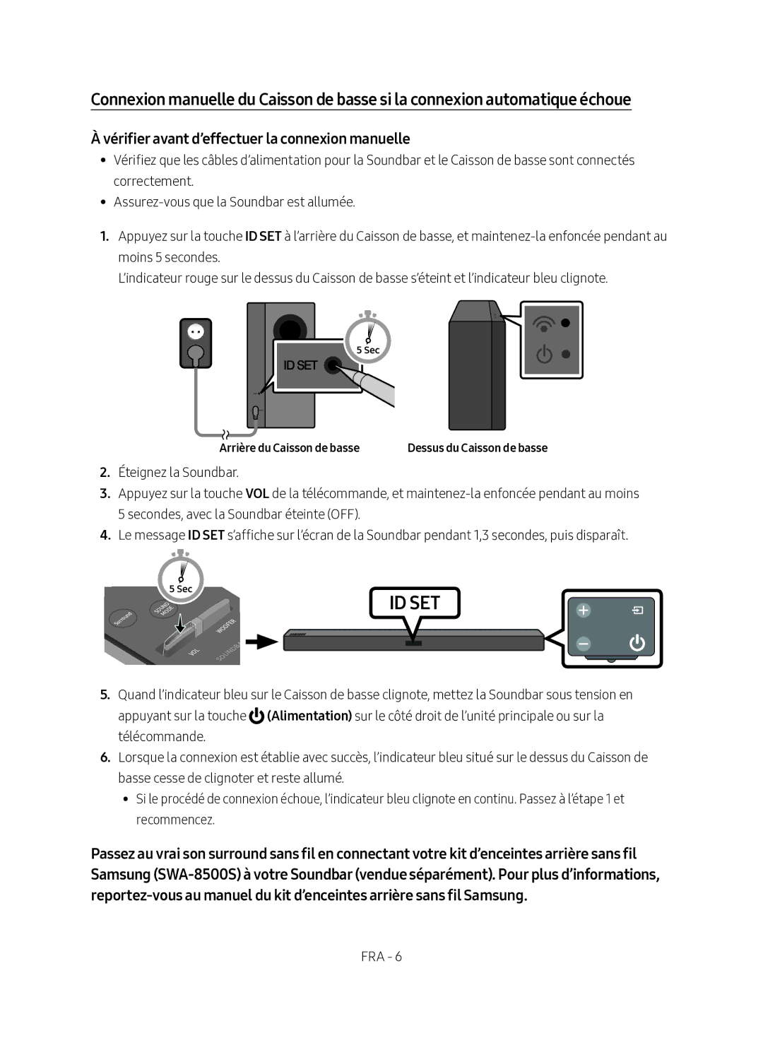 Samsung HW-M360/EN, HW-M360/ZG, HW-M360/ZF manual Arrière du Caisson de basse 