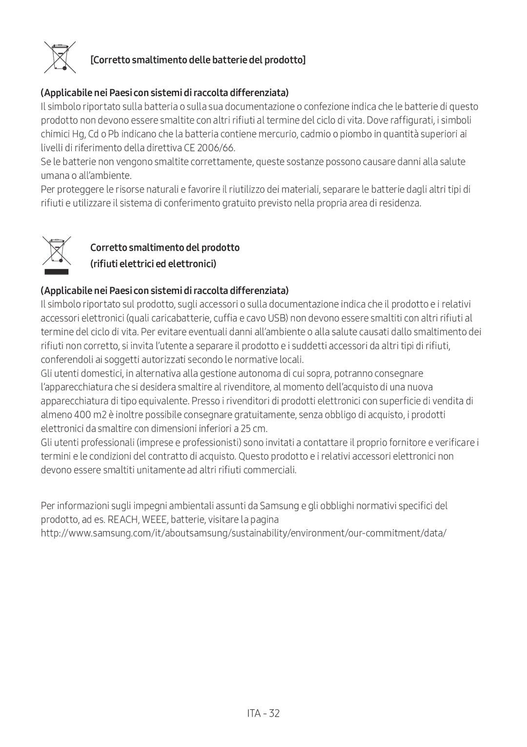 Samsung HW-M360/ZG, HW-M360/EN, HW-M360/ZF manual Applicabile nei Paesi con sistemi di raccolta differenziata 