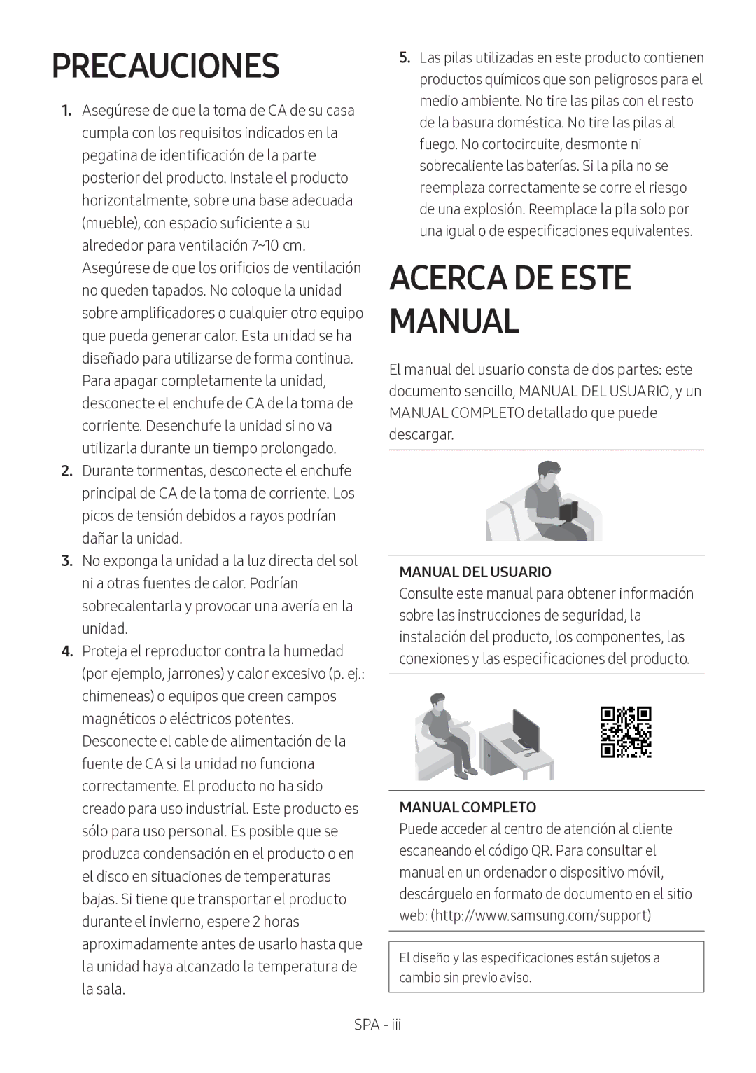 Samsung HW-M360/ZF, HW-M360/EN, HW-M360/ZG manual Precauciones, Acerca DE Este Manual, Manual DEL Usuario 