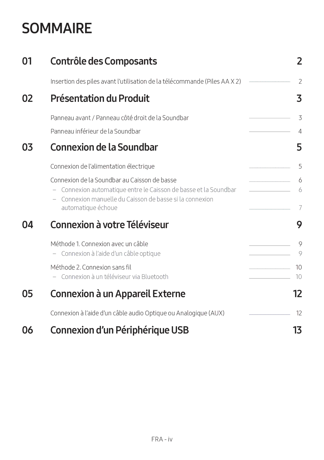 Samsung HW-M360/EN, HW-M360/ZG, HW-M360/ZF manual Sommaire 