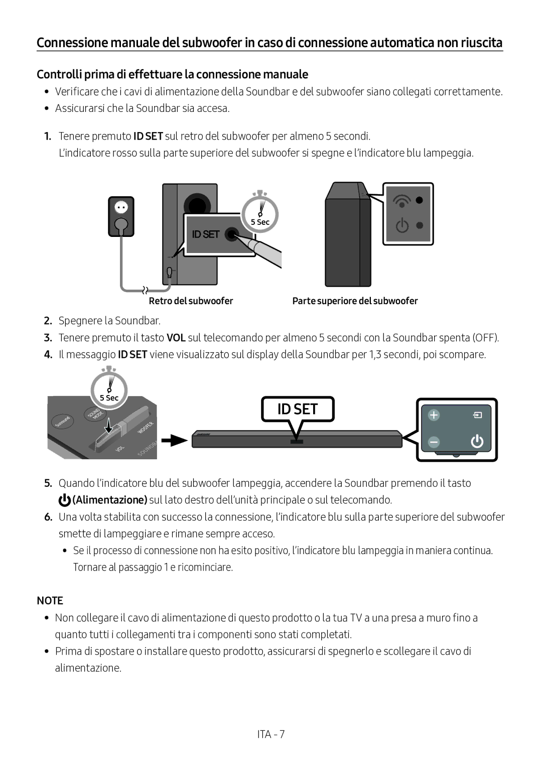 Samsung HW-M360/EN, HW-M360/ZG, HW-M360/ZF Controlli prima di effettuare la connessione manuale, Retro del subwoofer 