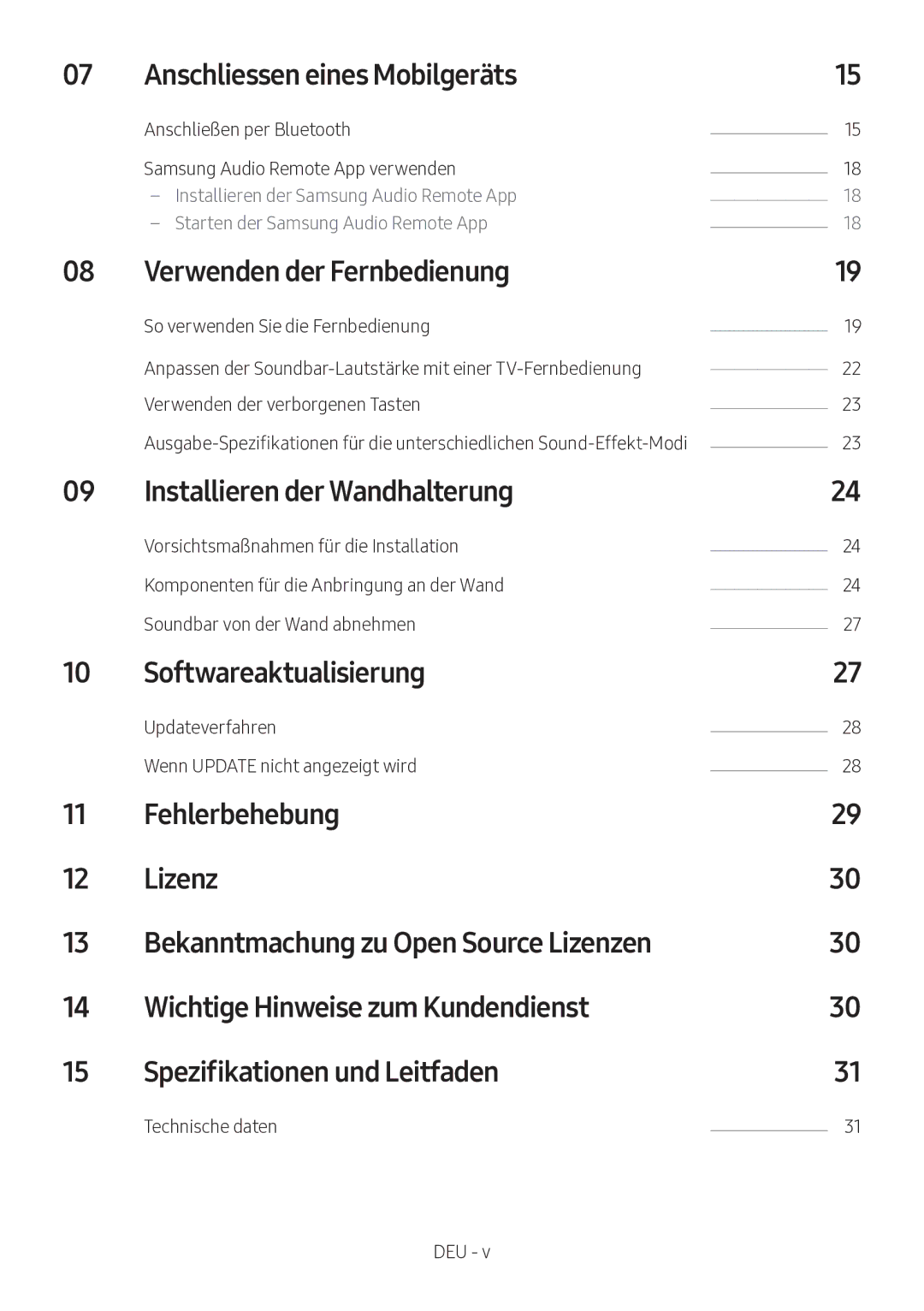 Samsung HW-M360/ZG, HW-M360/EN Anschliessen eines Mobilgeräts, Verwenden der Fernbedienung, Installieren der Wandhalterung 