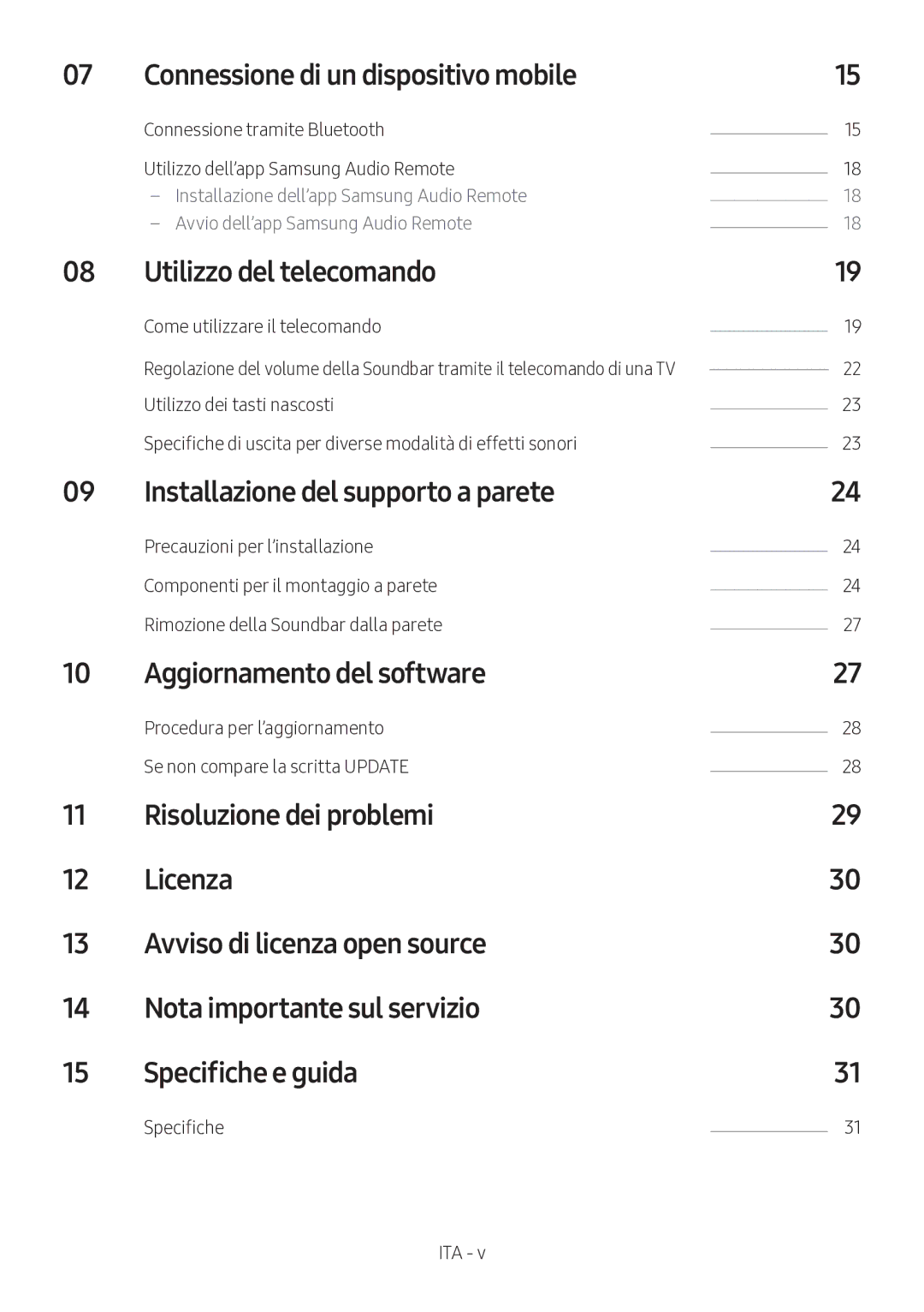 Samsung HW-M360/ZF Connessione di un dispositivo mobile, Utilizzo del telecomando, Installazione del supporto a parete 