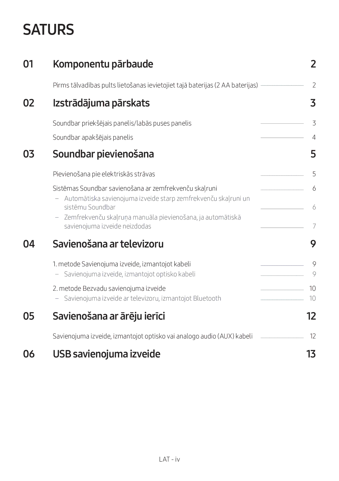 Samsung HW-M360/EN, HW-M360/ZG, HW-M360/ZF manual Saturs 