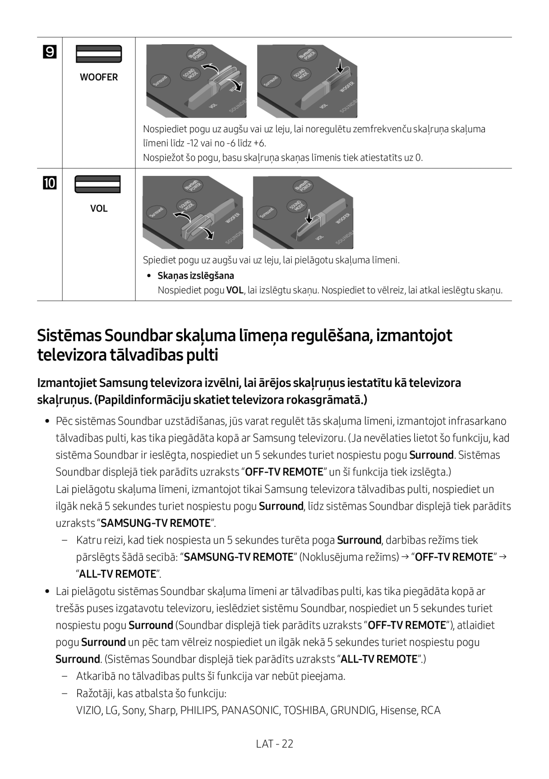 Samsung HW-M360/ZG, HW-M360/EN, HW-M360/ZF manual Skaņas izslēgšana 