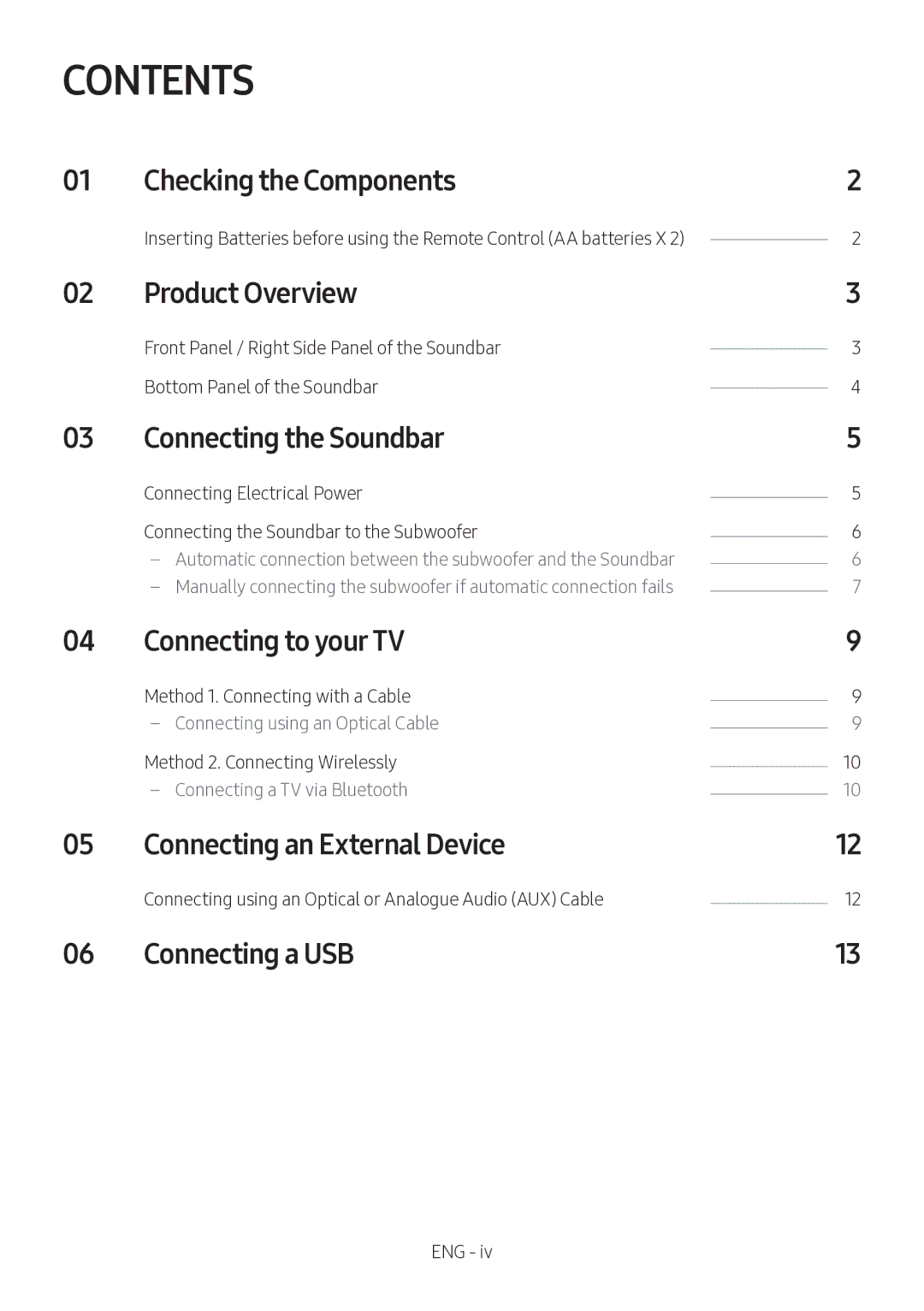 Samsung HW-M360/ZG, HW-M360/EN, HW-M360/ZF manual Contents 