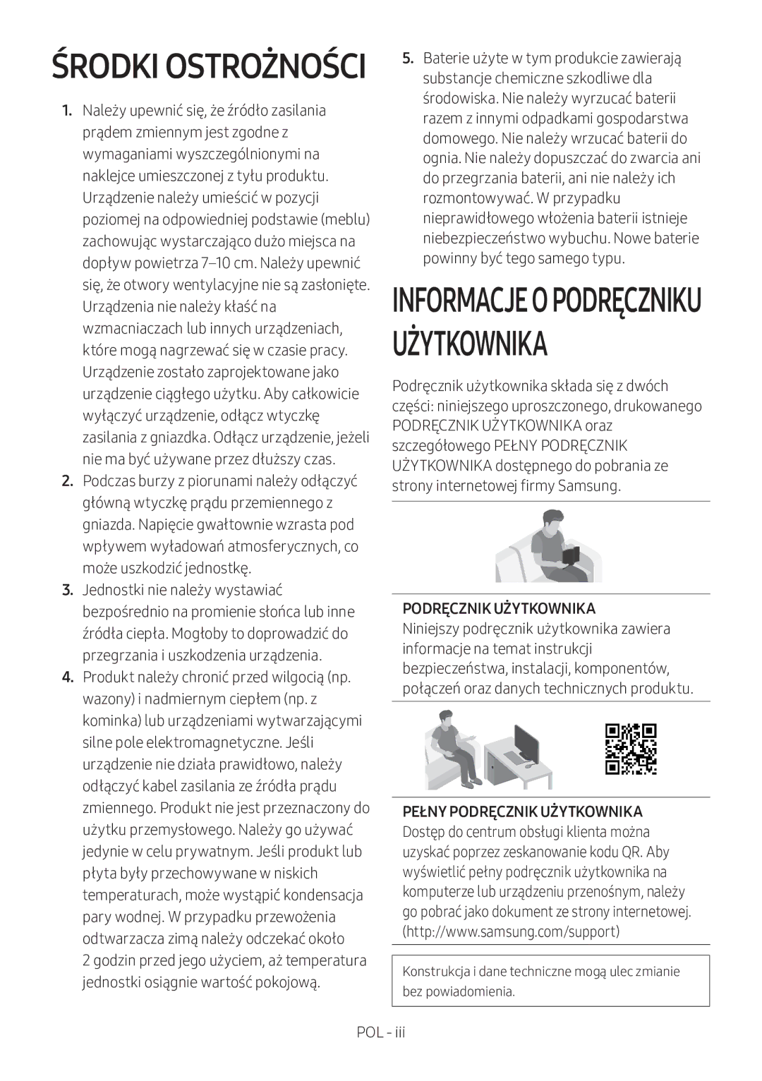 Samsung HW-M360/EN, HW-M360/ZG, HW-M360/ZF manual Środki Ostrożności, Podręcznik Użytkownika 