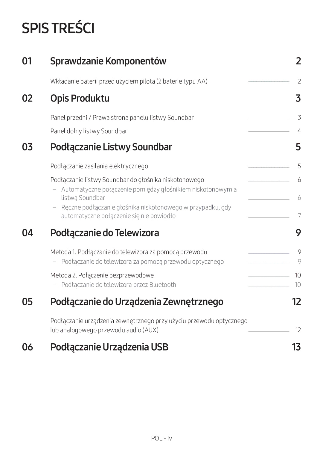 Samsung HW-M360/ZG, HW-M360/EN, HW-M360/ZF manual Spis Treści 