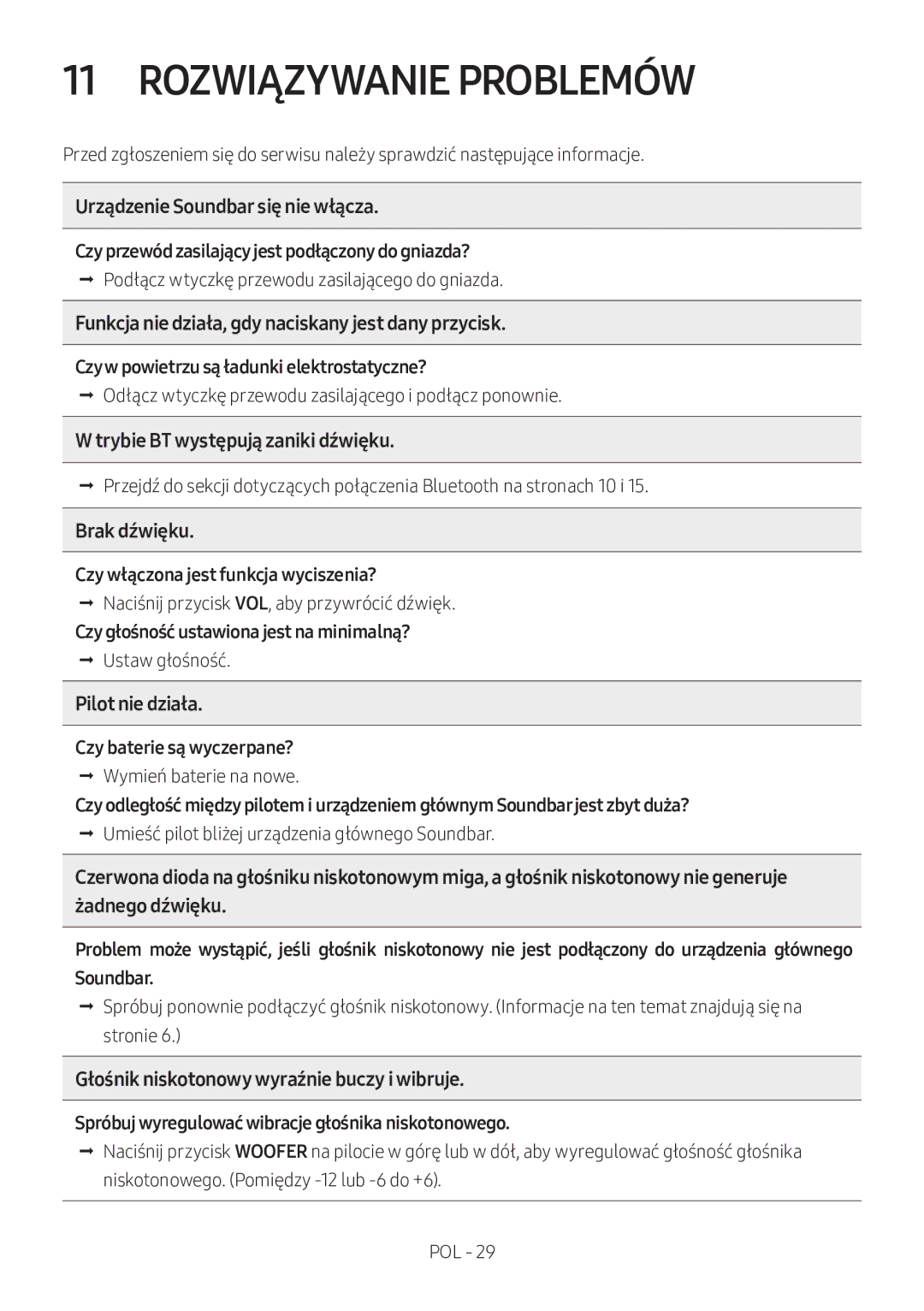 Samsung HW-M360/EN, HW-M360/ZG, HW-M360/ZF manual Rozwiązywanie Problemów 