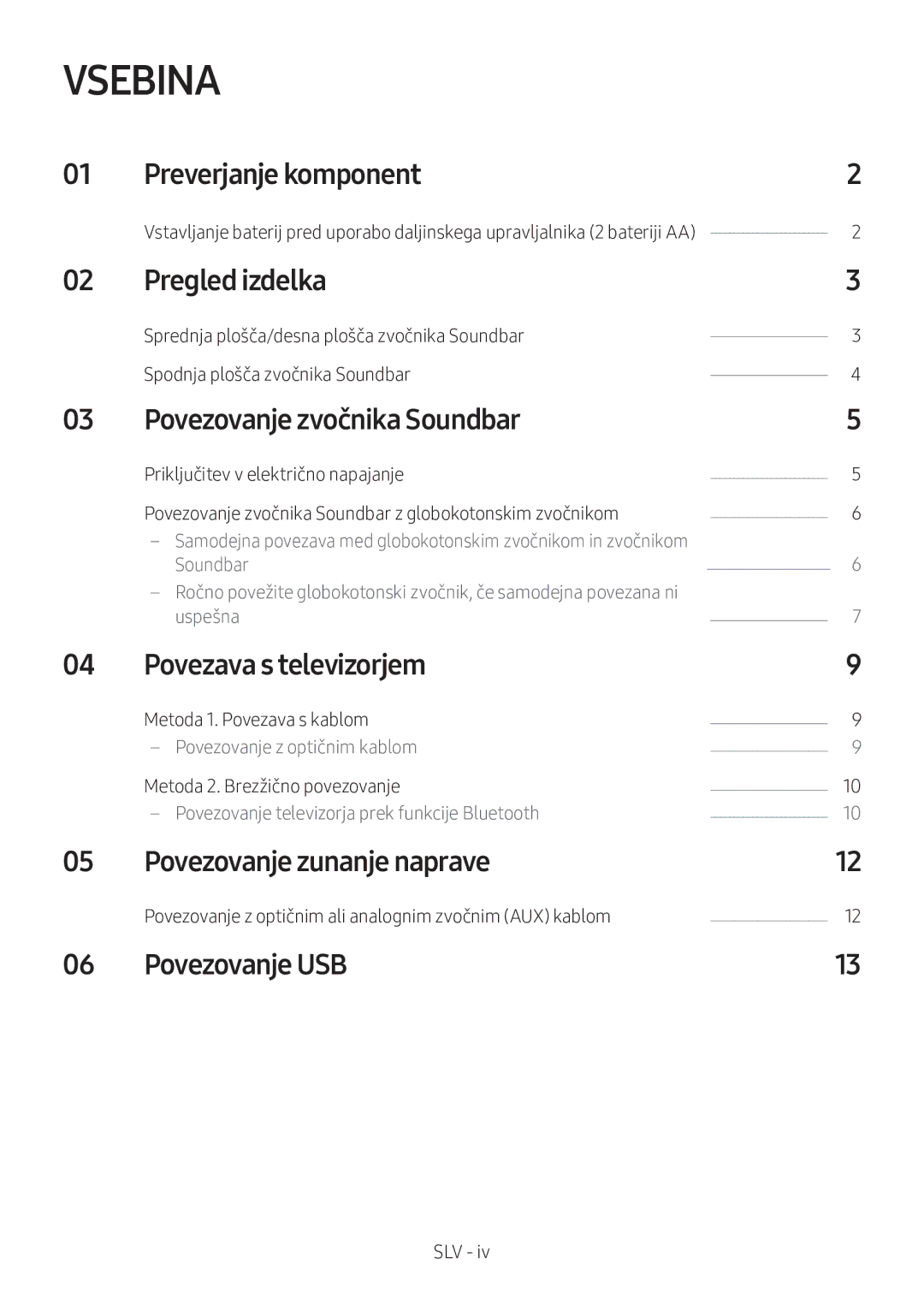 Samsung HW-M360/EN, HW-M360/ZG, HW-M360/ZF manual Vsebina 