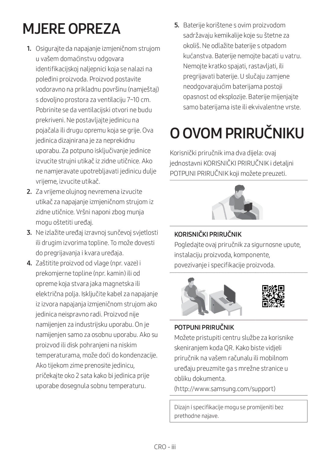 Samsung HW-M360/ZG, HW-M360/EN, HW-M360/ZF manual Mjere Opreza, Ovom Priručniku, Korisnički Priručnik, Potpuni Priručnik 