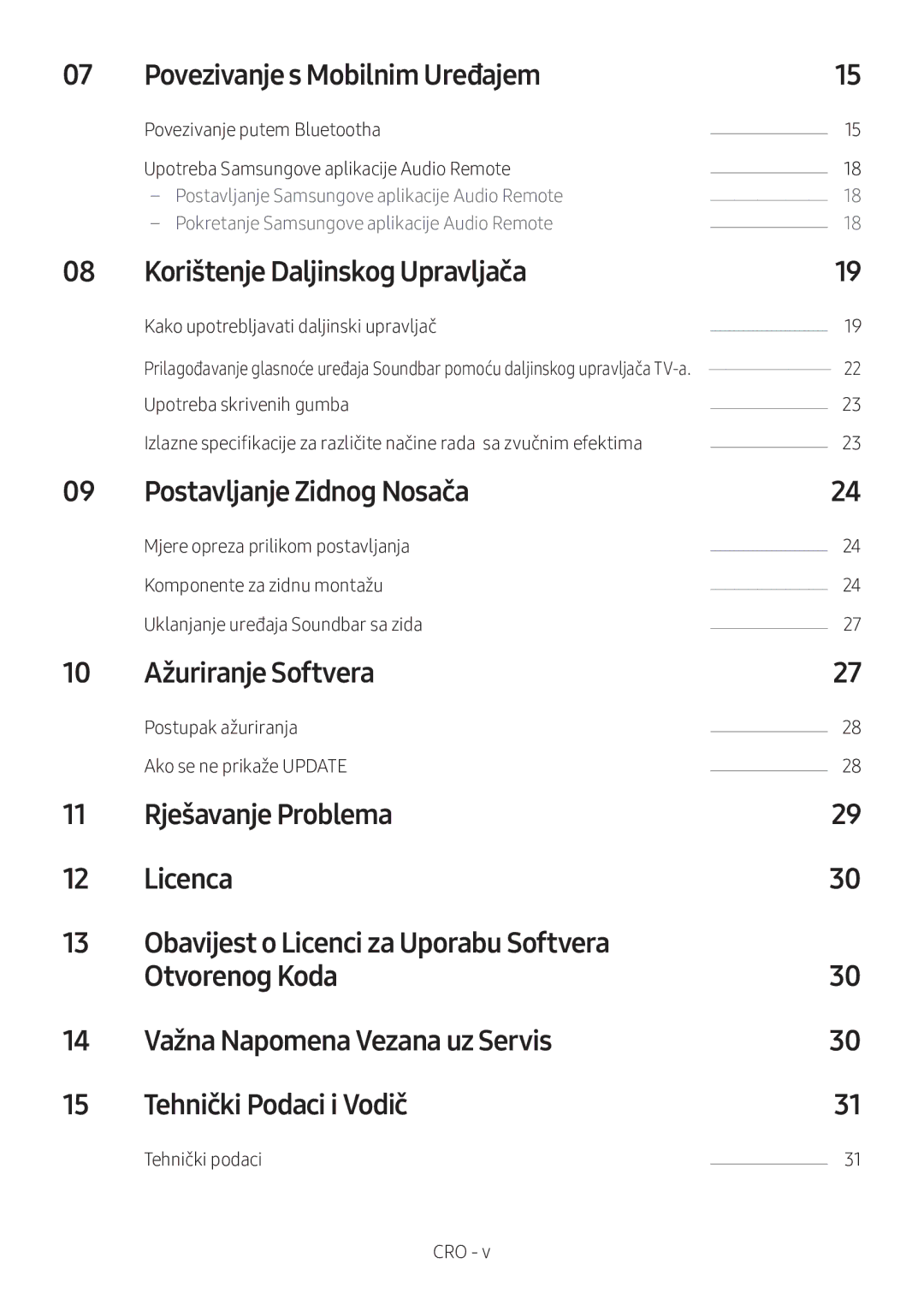 Samsung HW-M360/EN manual Povezivanje s Mobilnim Uređajem, Korištenje Daljinskog Upravljača, Postavljanje Zidnog Nosača 