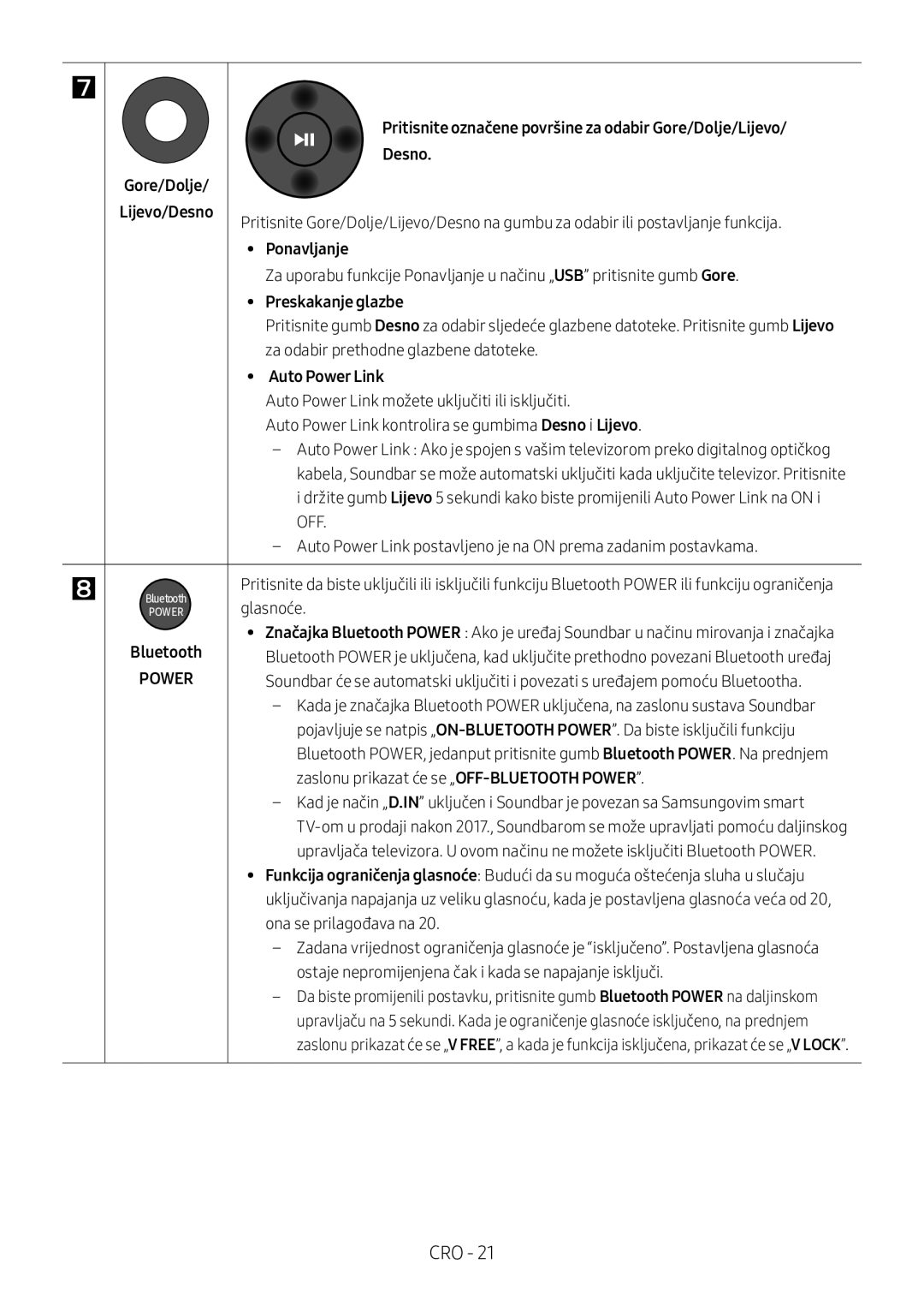 Samsung HW-M360/ZF, HW-M360/EN, HW-M360/ZG manual Gore/Dolje Desno, Ponavljanje, Preskakanje glazbe 