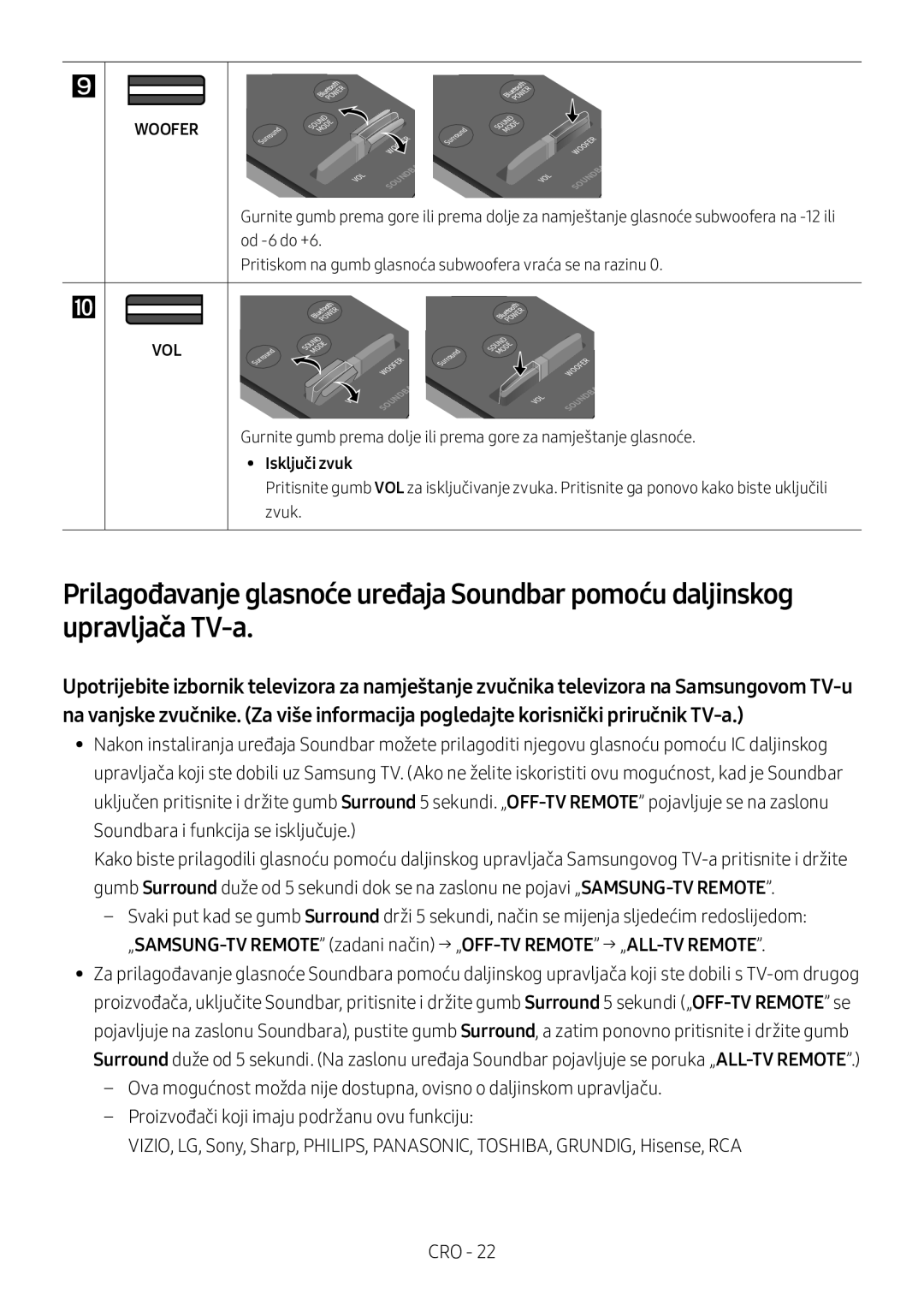 Samsung HW-M360/EN, HW-M360/ZG, HW-M360/ZF manual Isključi zvuk 