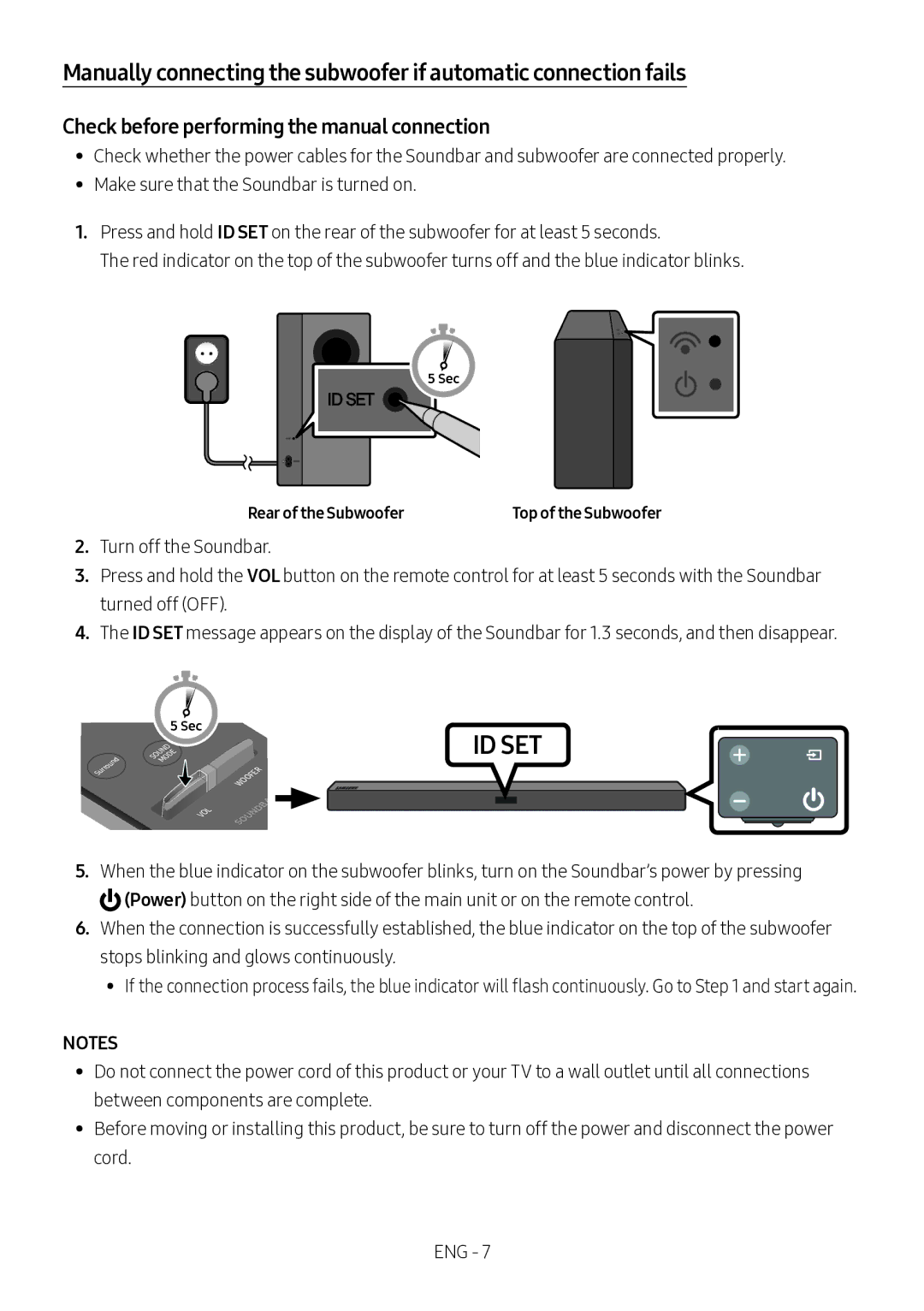 Samsung HW-M360/ZF, HW-M360/EN, HW-M360/ZG Check before performing the manual connection, Rear of the Subwoofer 