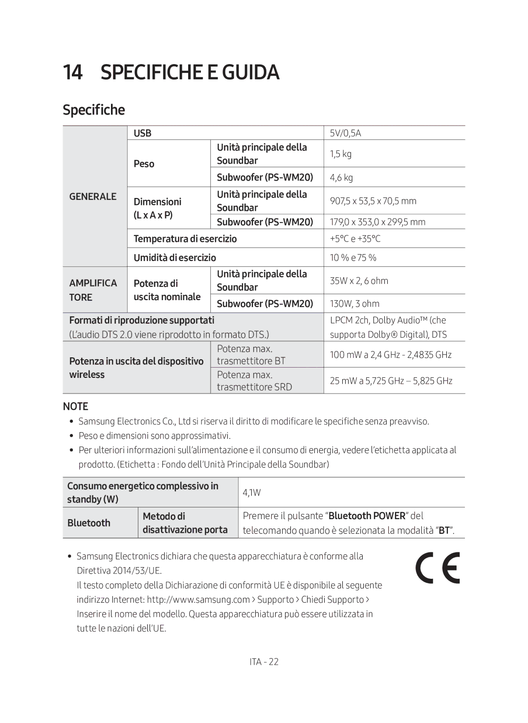 Samsung HW-M360/EN, HW-M360/ZG manual Specifiche e guida 