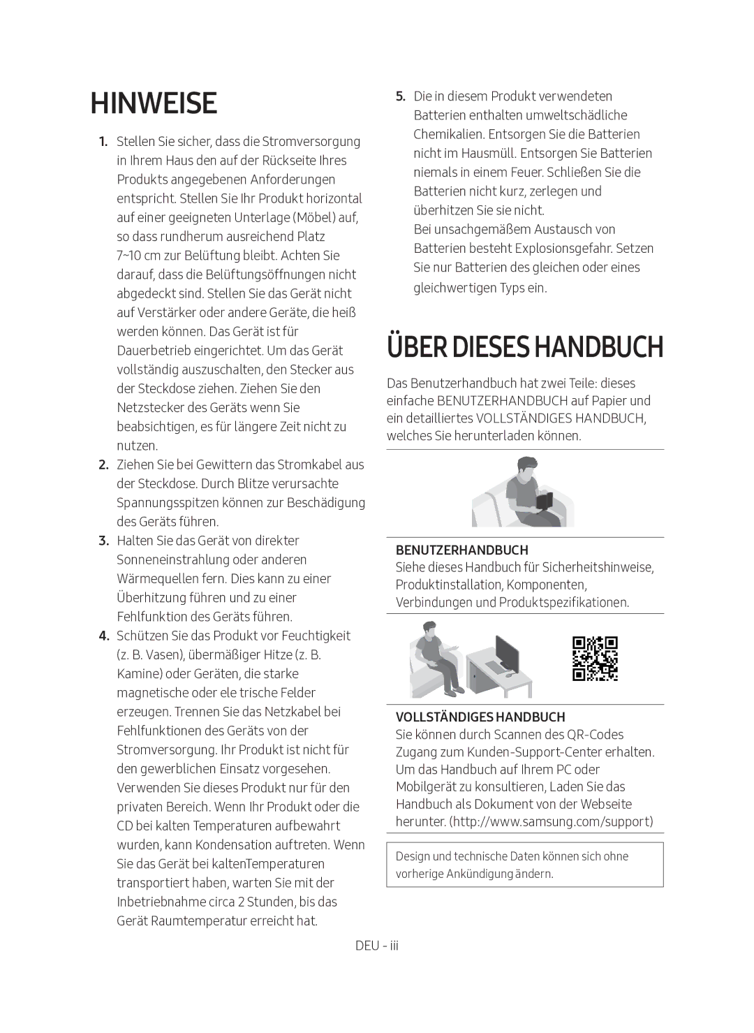 Samsung HW-M360/ZG, HW-M360/EN manual Hinweise, Über Dieses Handbuch 