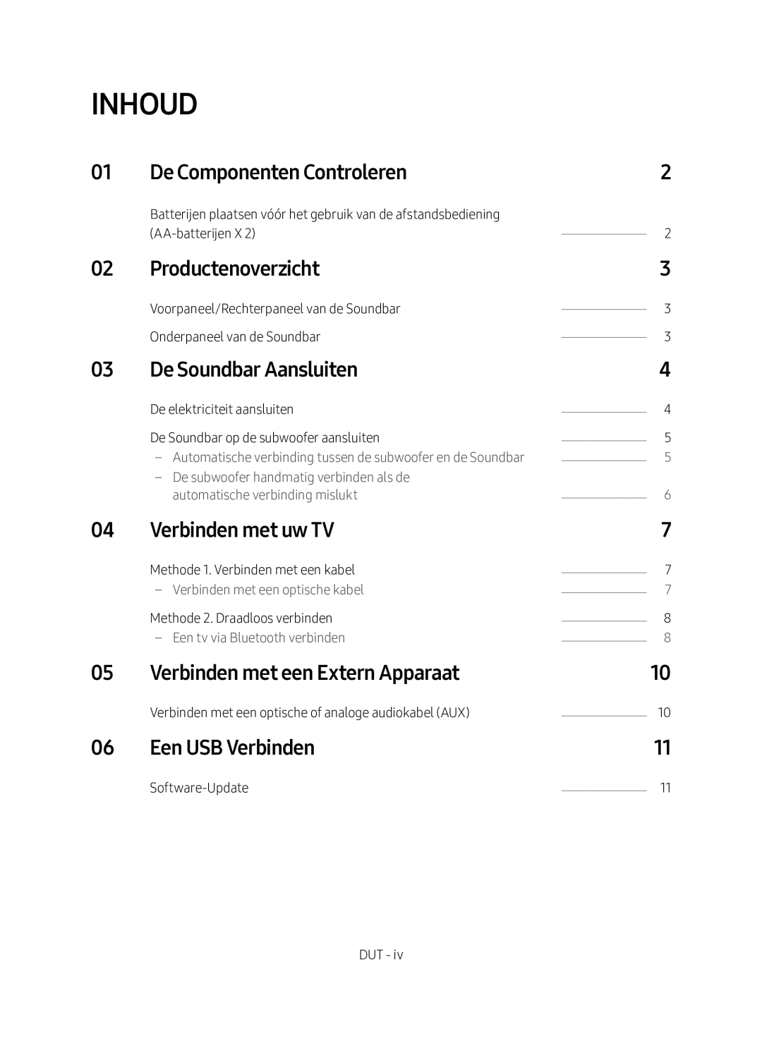 Samsung HW-M360/EN manual De Componenten Controleren, Productenoverzicht, De Soundbar Aansluiten, Verbinden met uw TV 