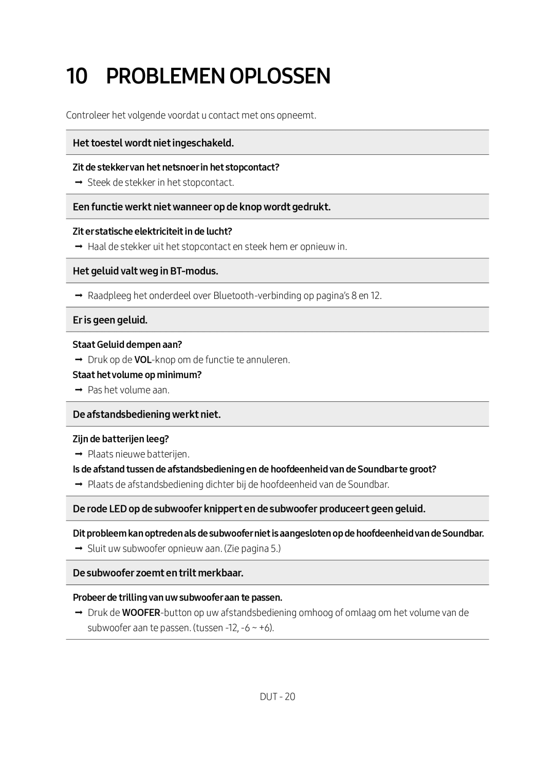 Samsung HW-M360/EN manual Problemen Oplossen 